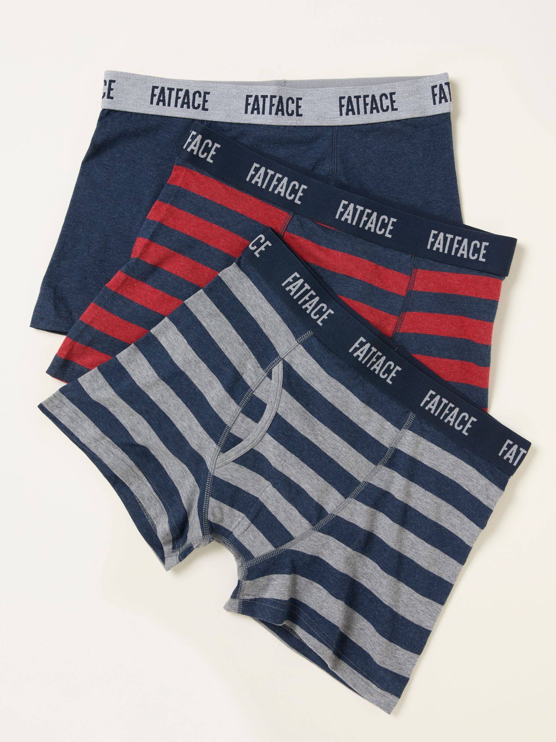 Red 3 Pack of Wide Stripe Boxers (F11676) | £30