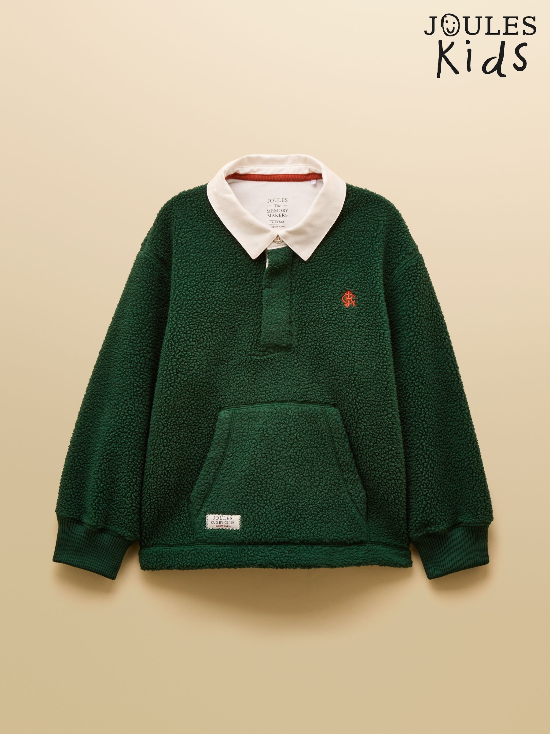 Boys' Fleece Rugby Green Collared Sweatshirt (F11933) | £29 - £35
