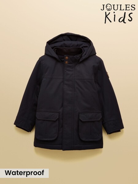 Boys' Ultimate Navy Waterproof Coat with Quilted Lining