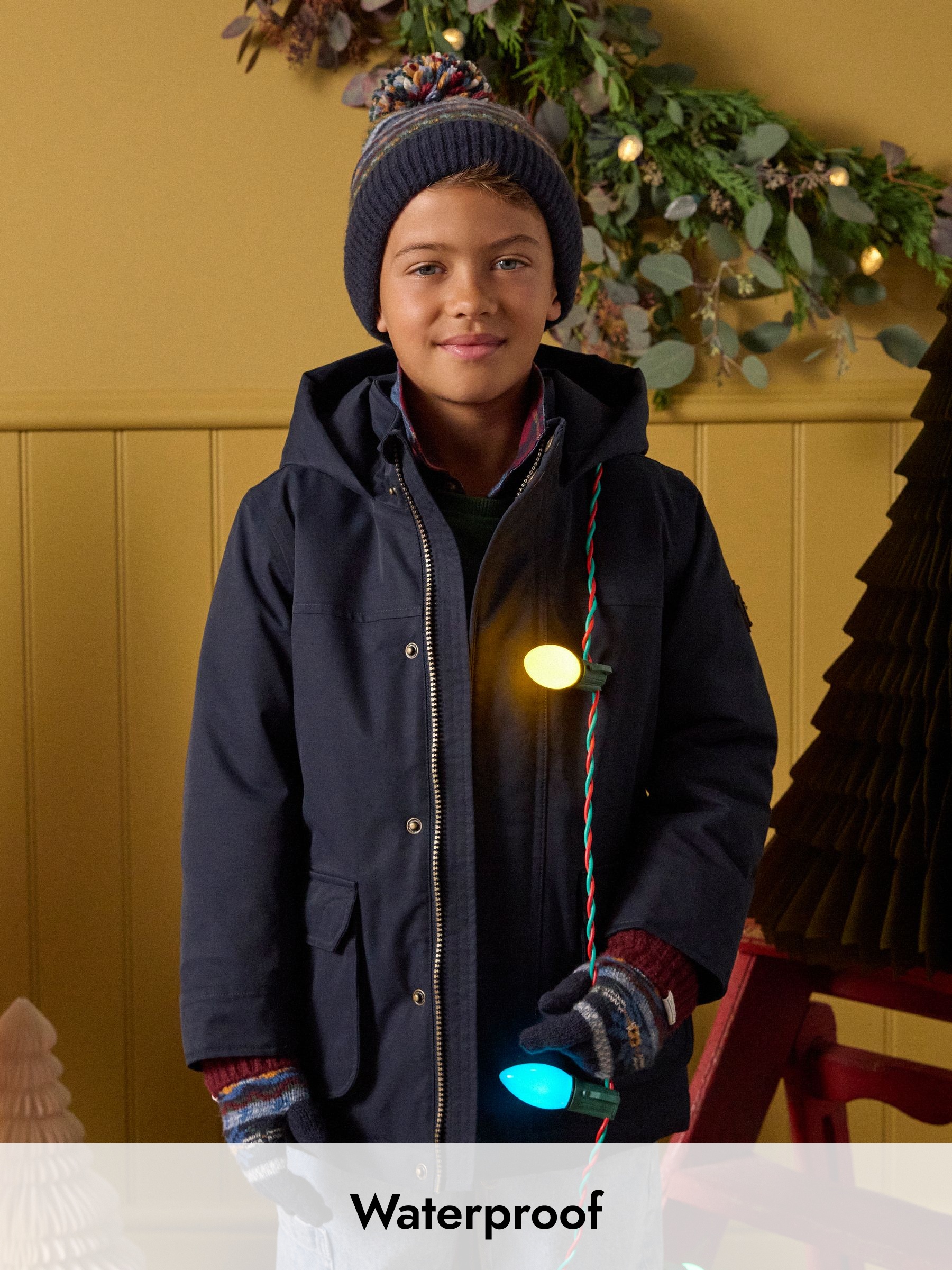 Boys' Ultimate Navy Waterproof Coat with Quilted Lining (F12089) | £59 - £69