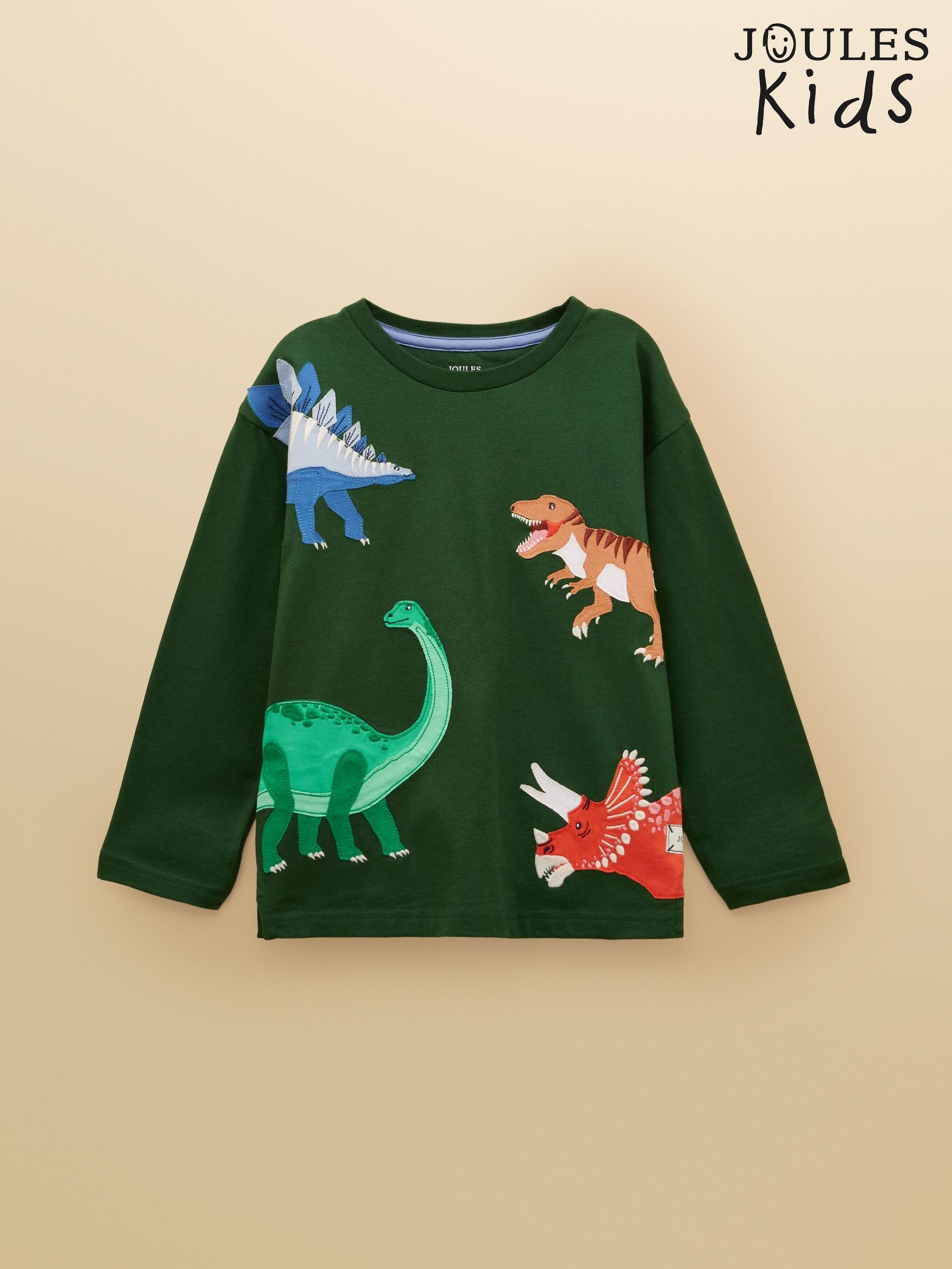 Boys' Jack Green Dino Applique Long Sleeve Top (F12215) | £17 - £19