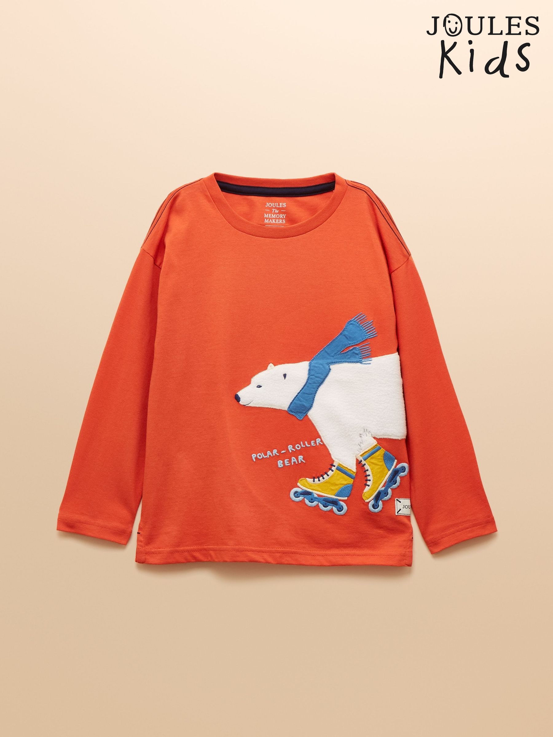 Boys' Jack Orange Bear Applique Long Sleeve Top (F12405) | £17 - £19