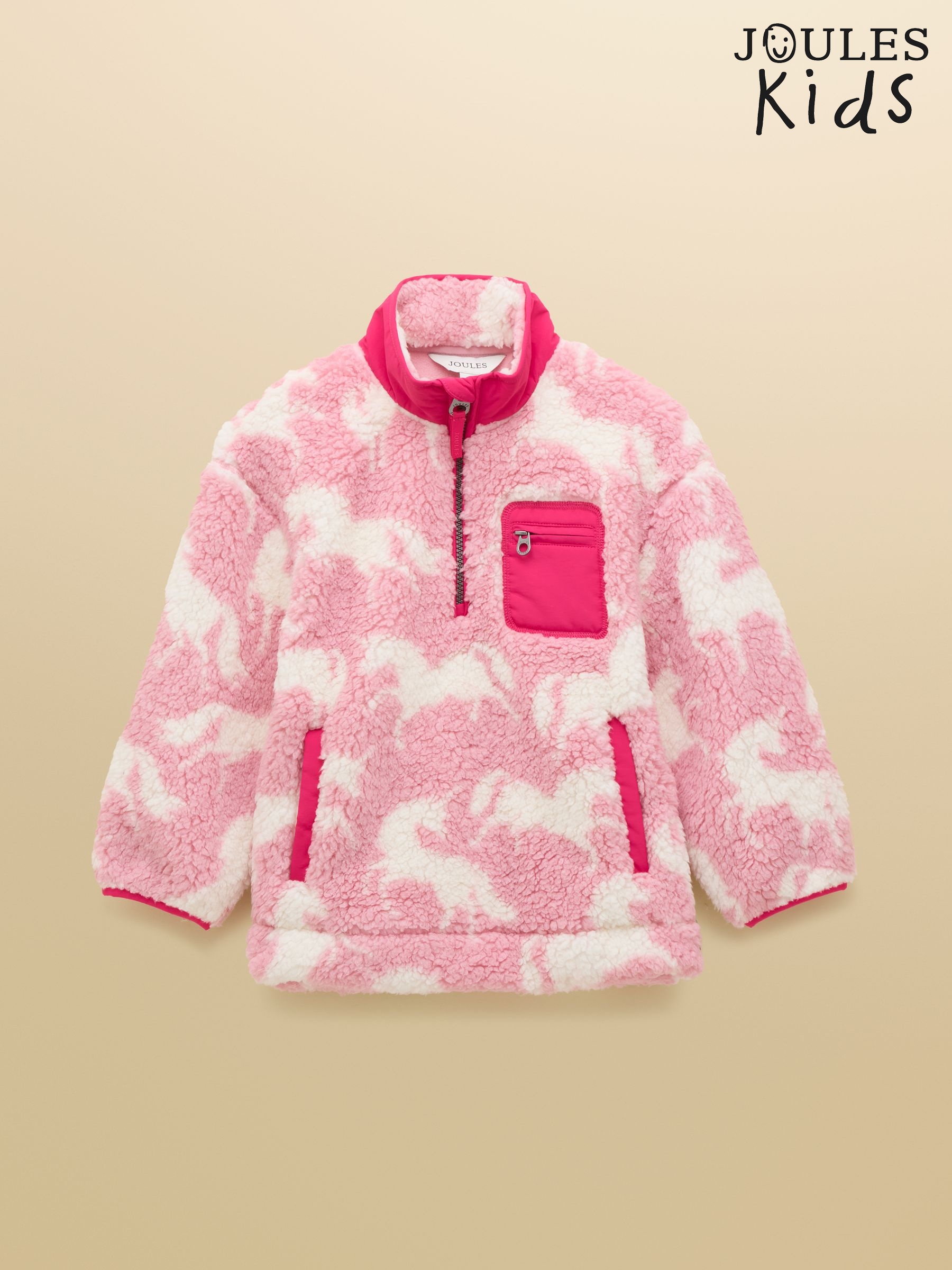 Girls' Tilly Pink Quarter Zip Fleece (F12498) | £32 - £35