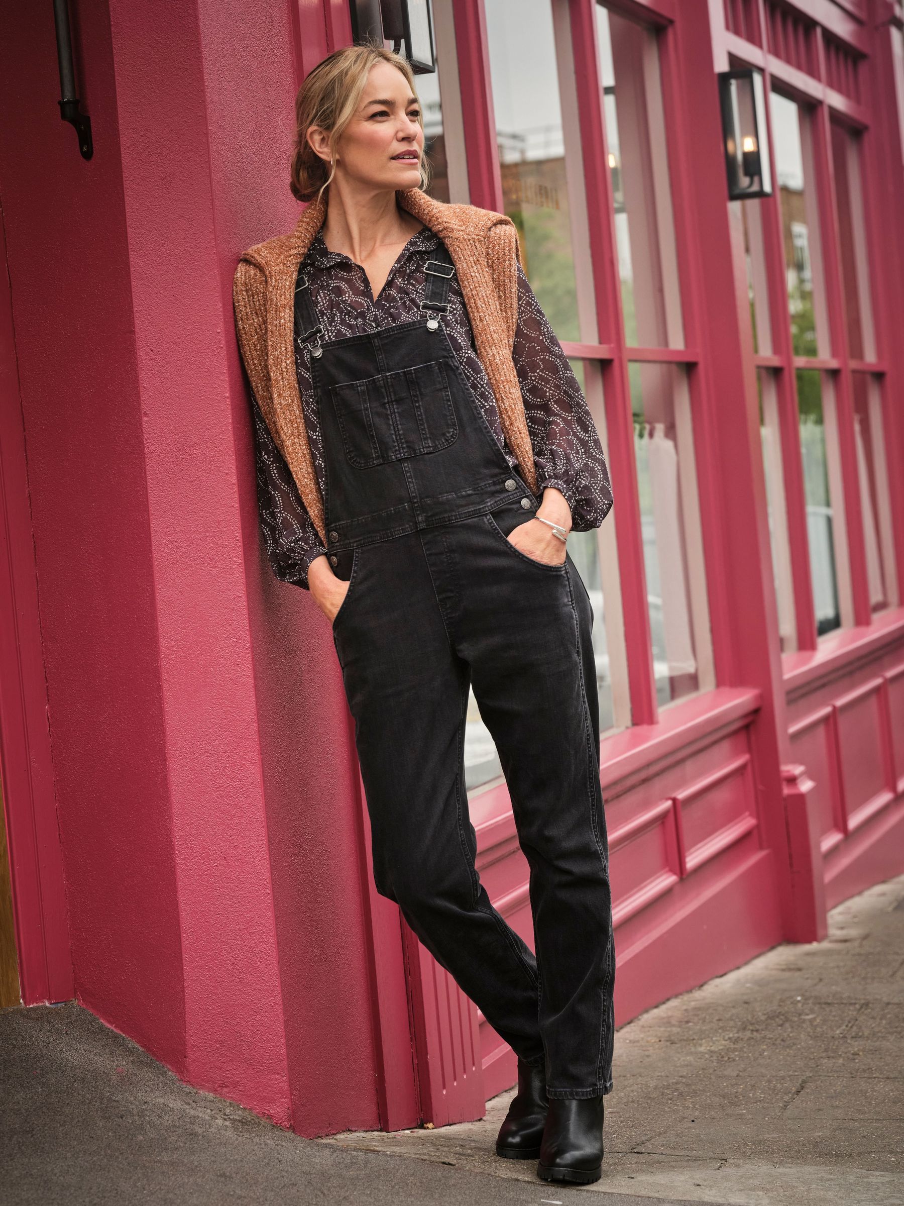 Lewes Washed Black Dungaree (F15461) | £72