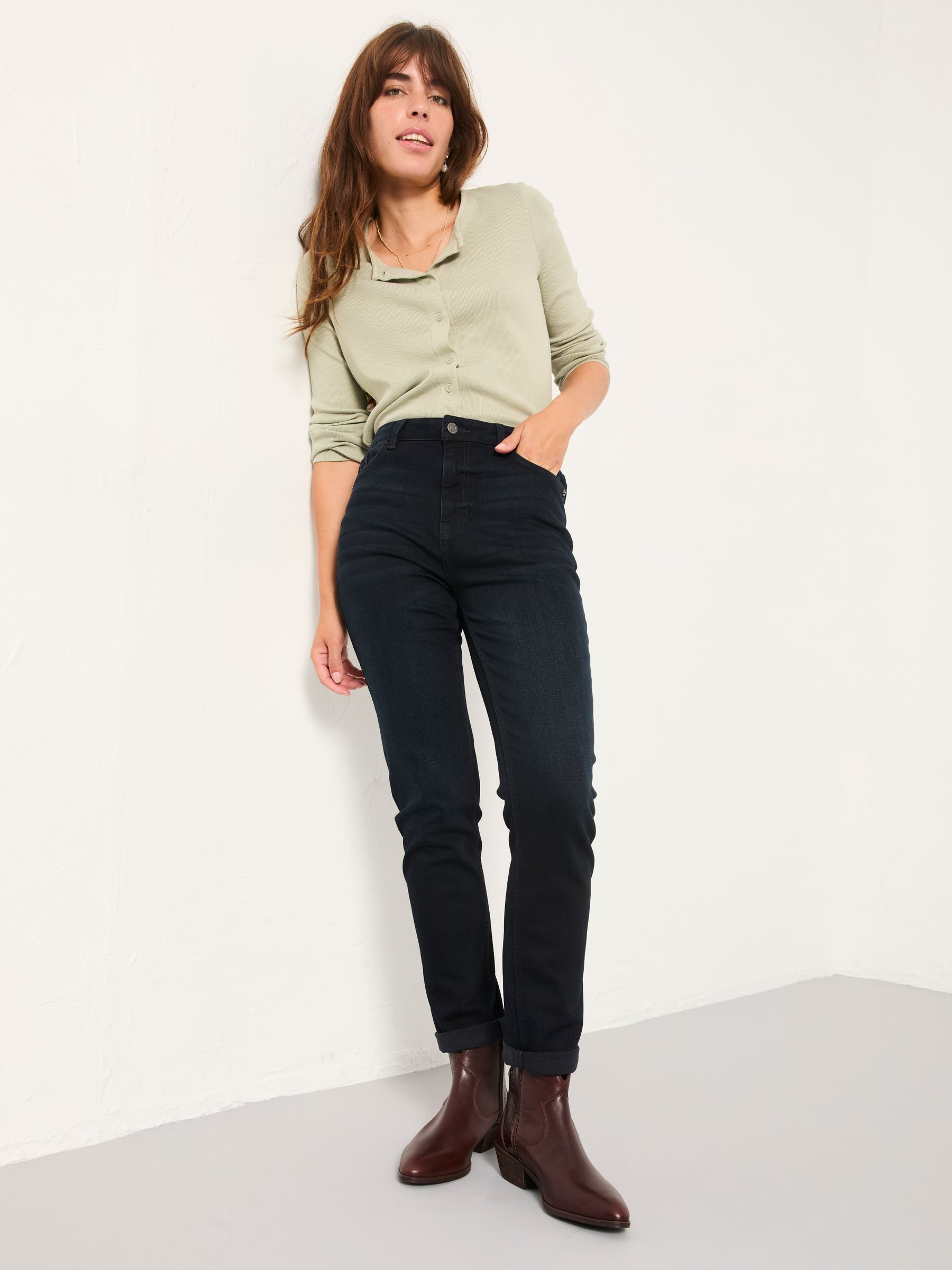 Chesham Denim Dark Blue Girlfriend Jeans (F15465) | £59