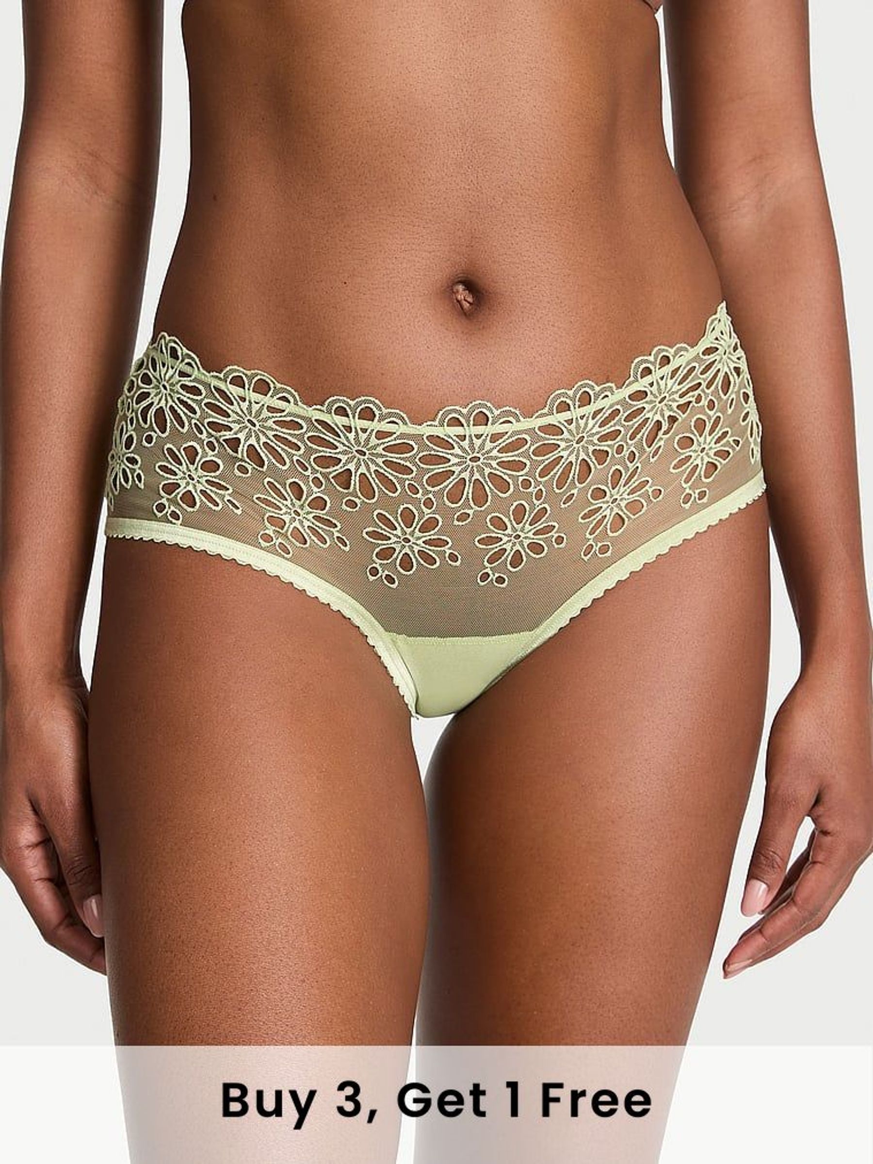 New Reed Green Cheeky Eyelet Mesh Knickers (F15610) | £9