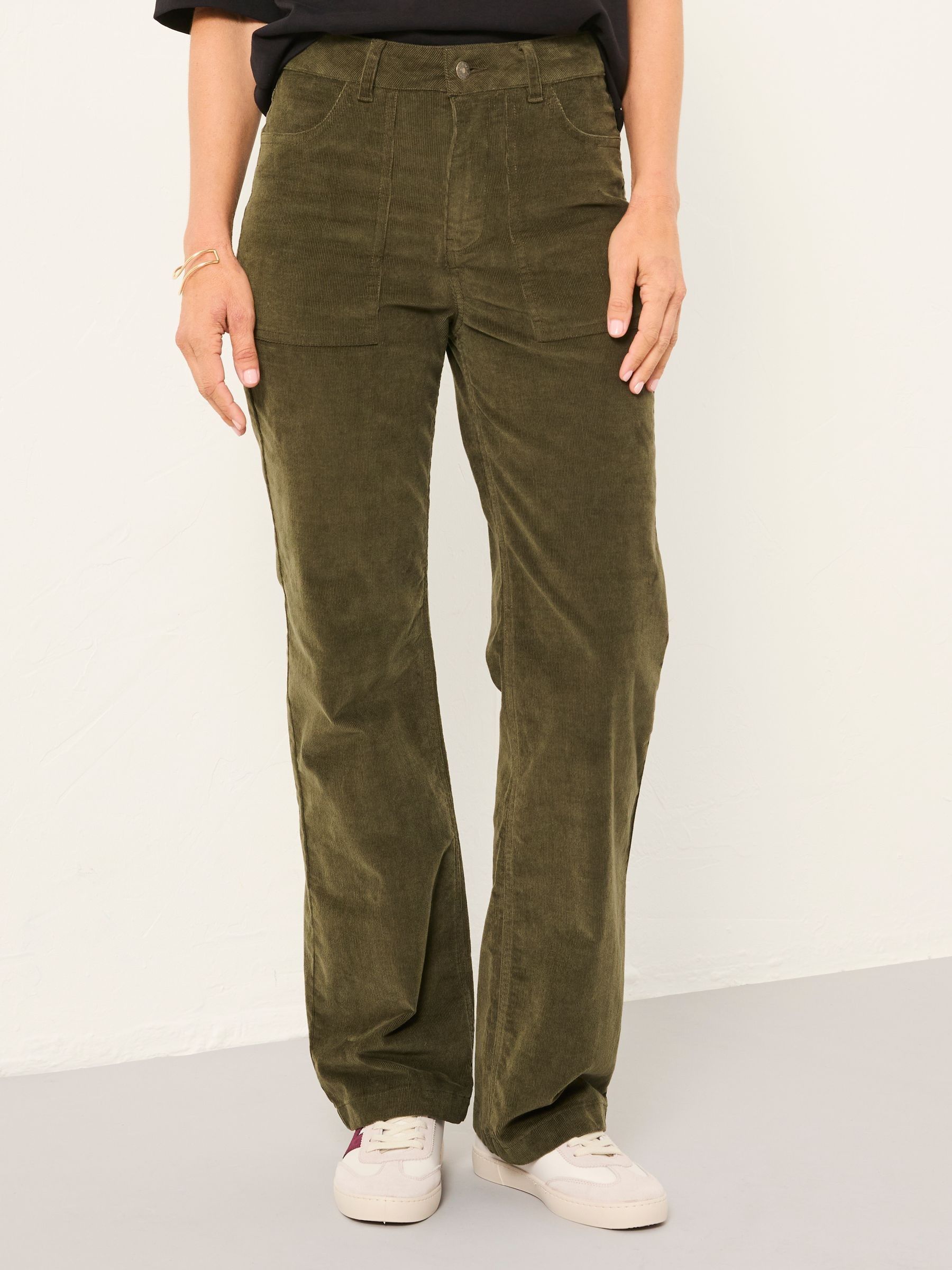 Clara Olive Green Cord Trouser (F16721) | £62
