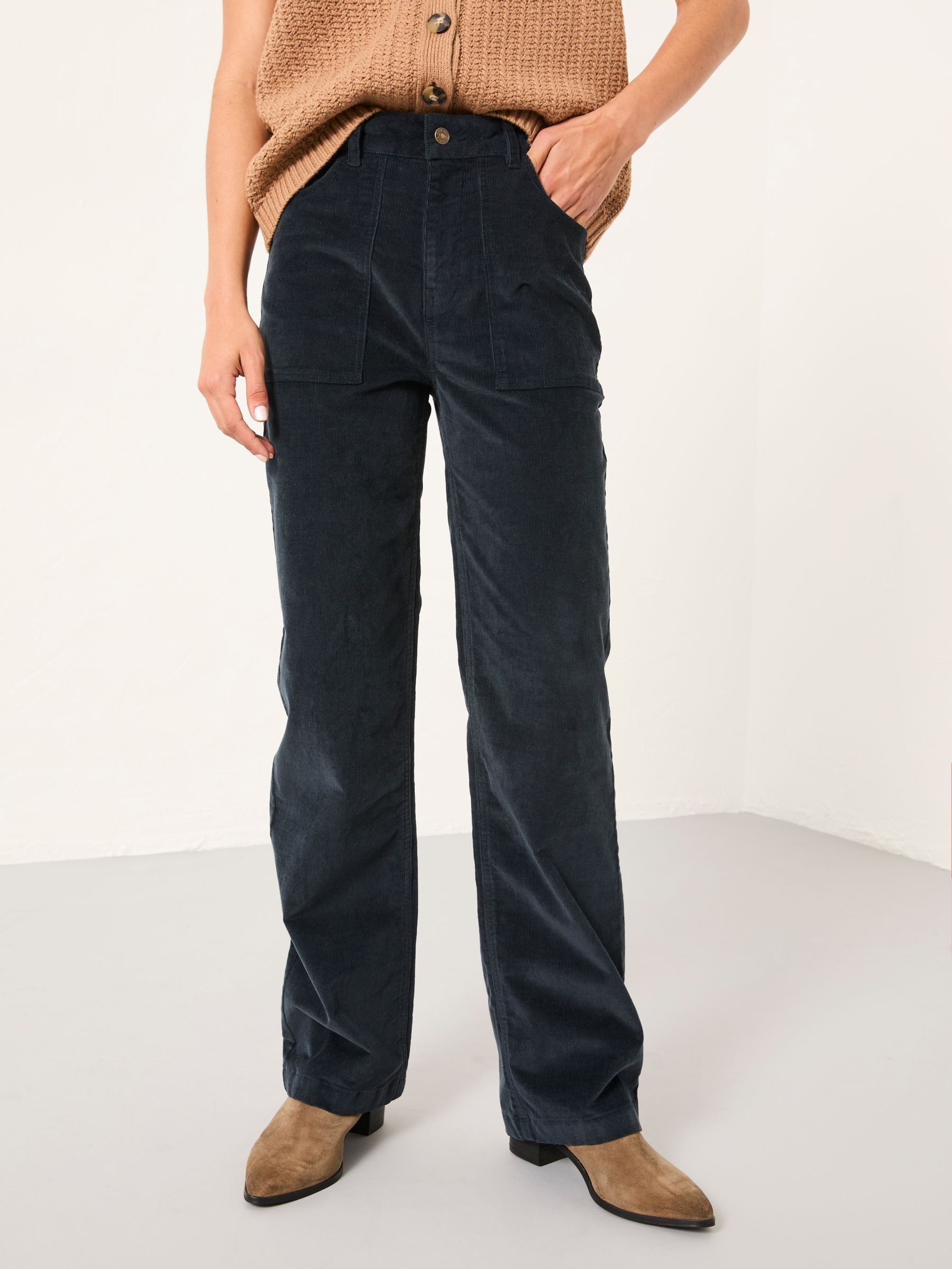 Clara Dark Navy Cord Trouser (F16722) | £62