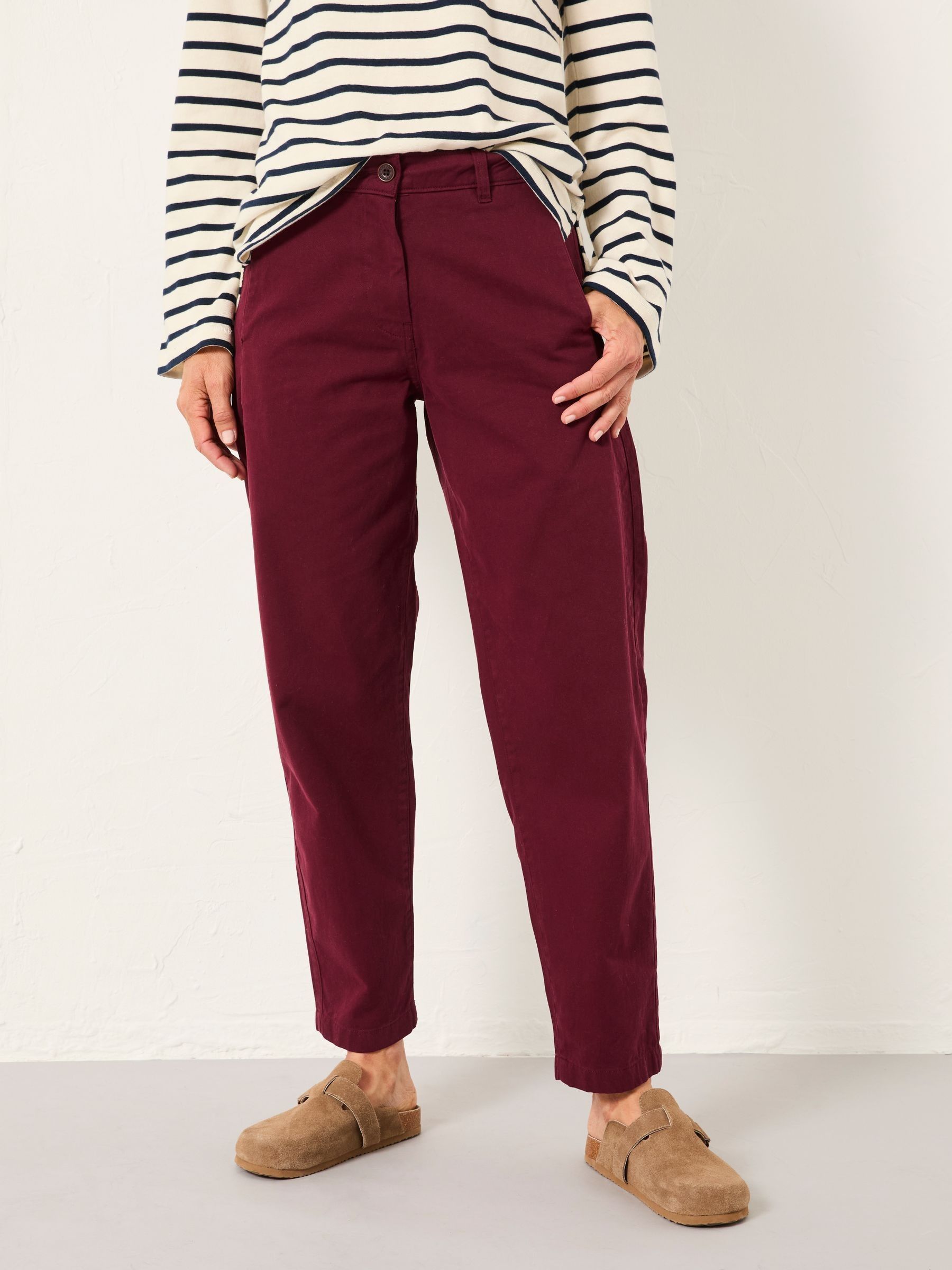 Eloise Burgundy Red Tapered Chino (F16724) | £56