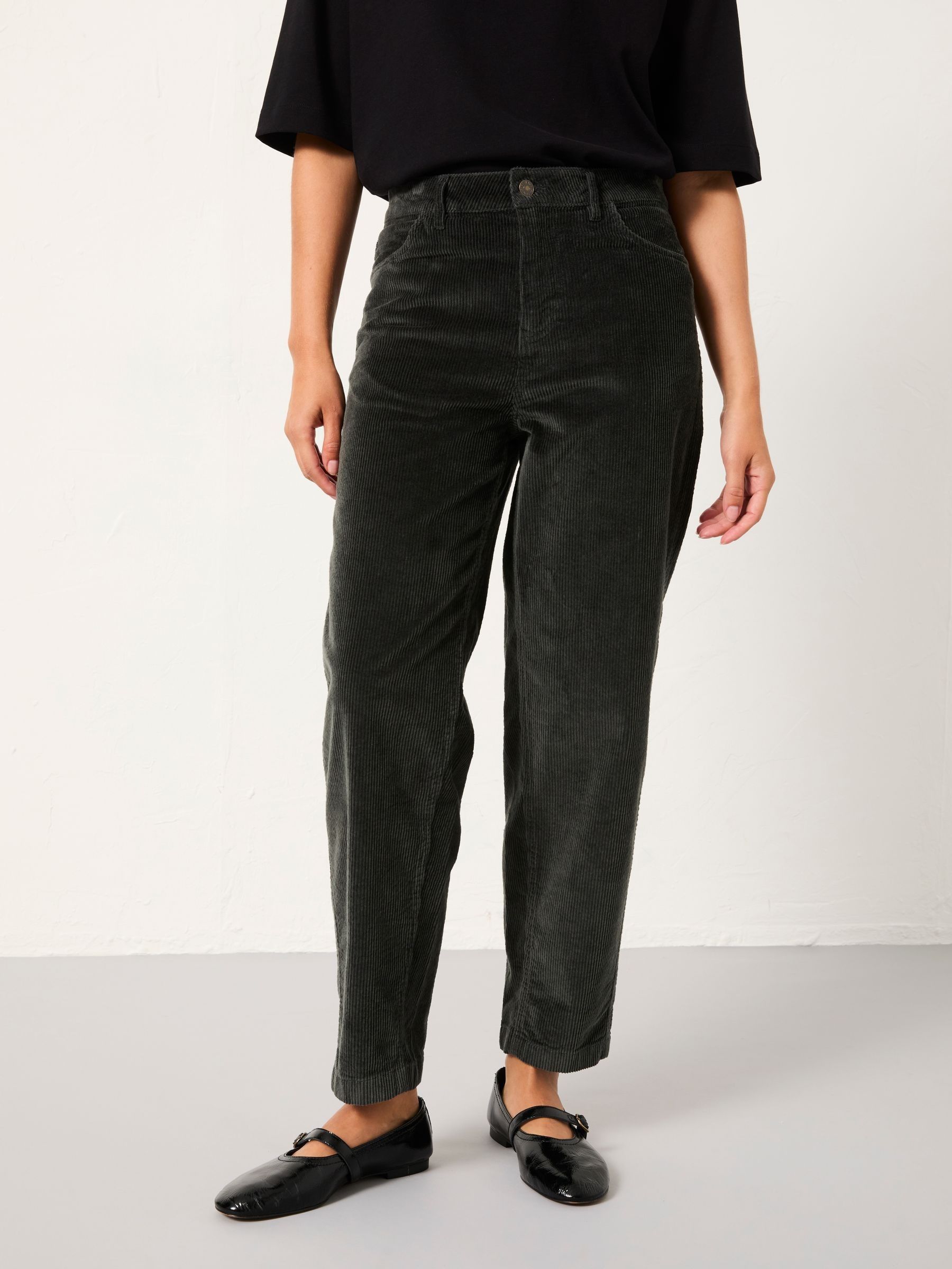 Willow Washed Black Cord Tapered Trouser (F16737) | £62