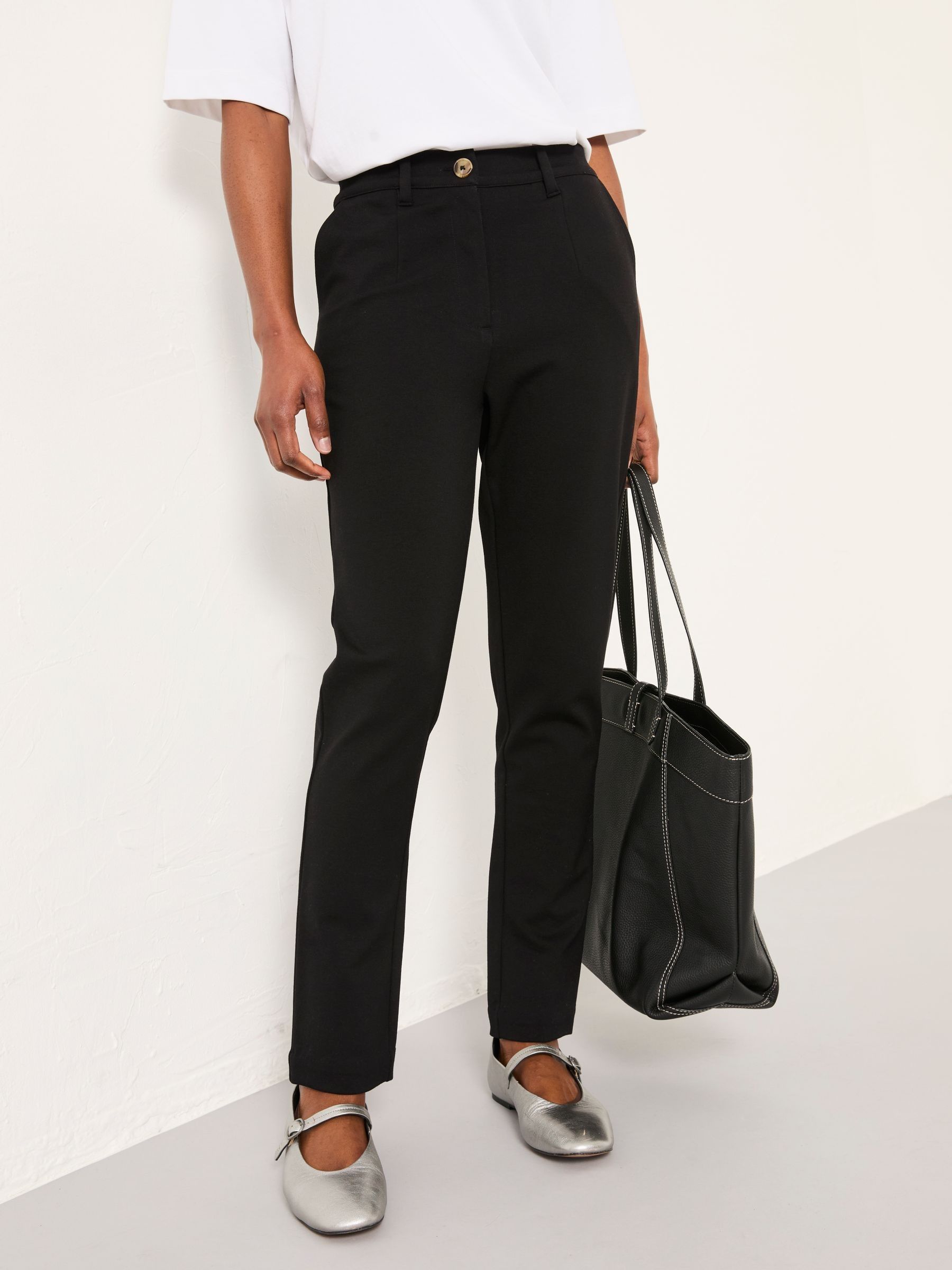 Grace Black Ponte Tapered Trouser (F16744) | £48