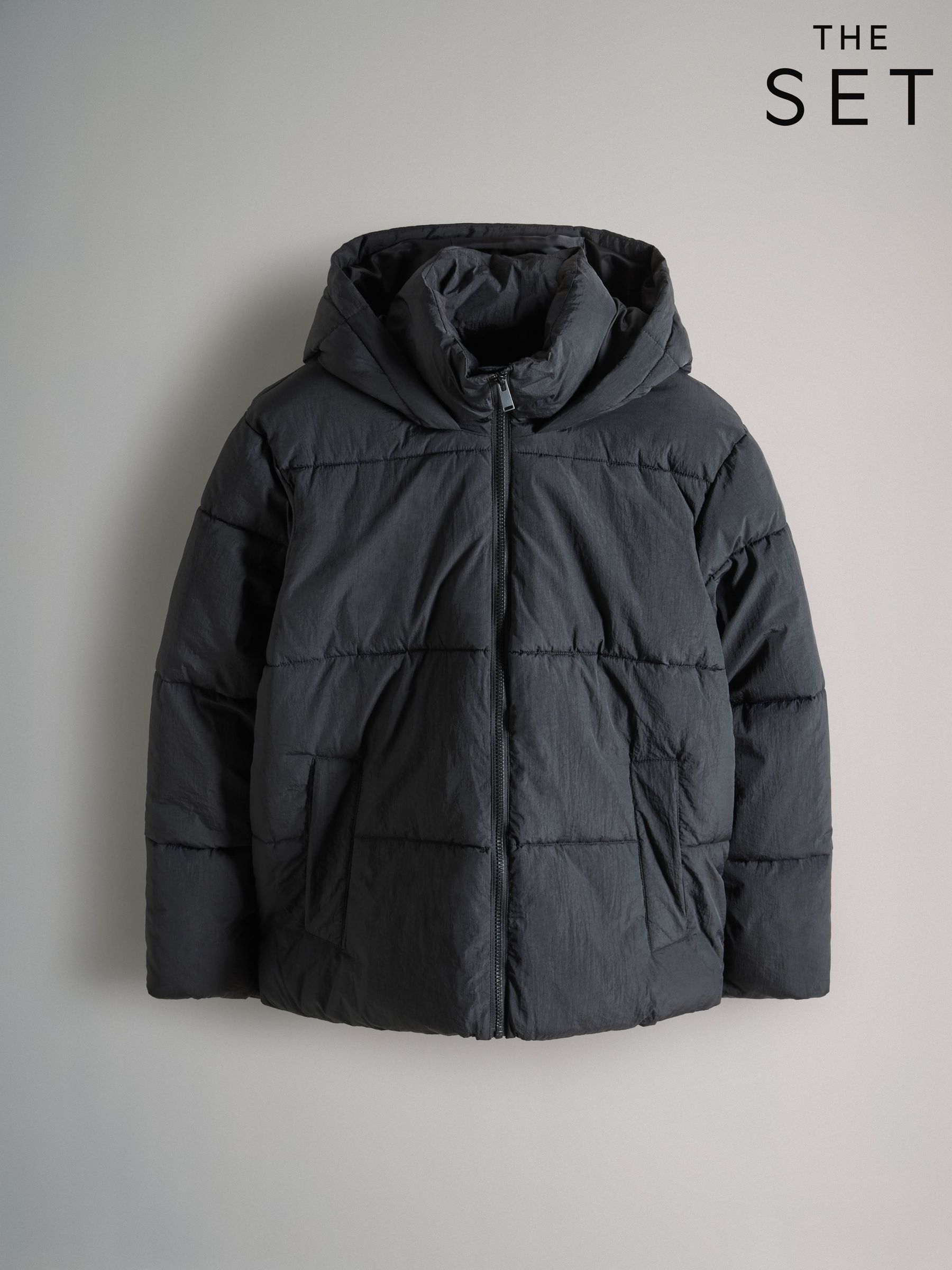 Black - Short Padded Coat (F17737) | £38