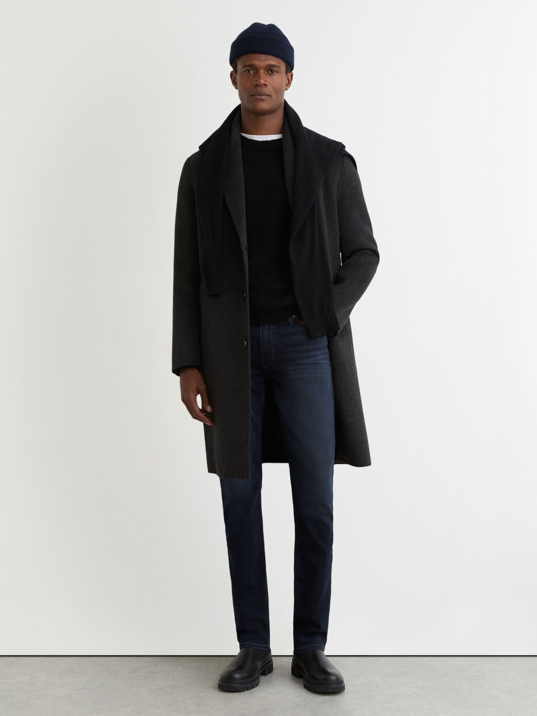 Paige Slim Straight Jeans in Dark Navy (F18339) | £240