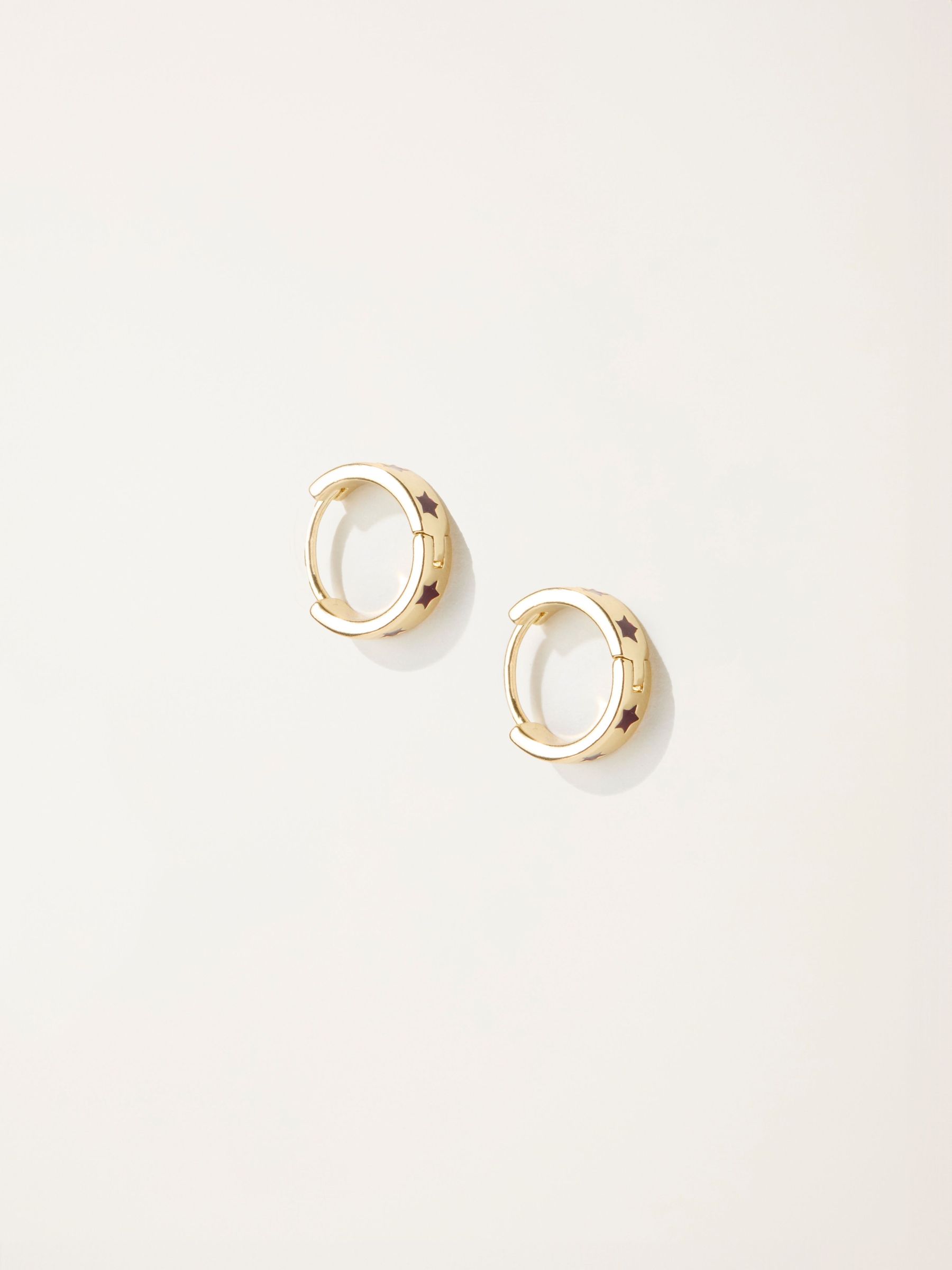 Burgundy Red Enamel Star Stud Earrings (F19041) | £10.50