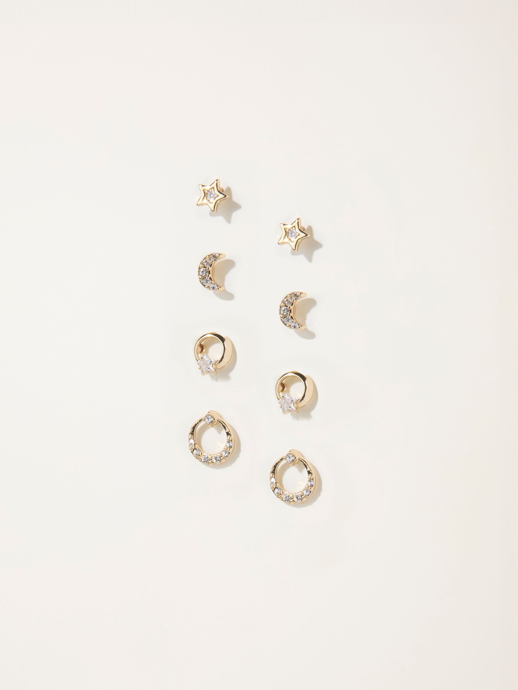 Gold Tone Multi Pack Gem Earrings (F19048) | £14.50