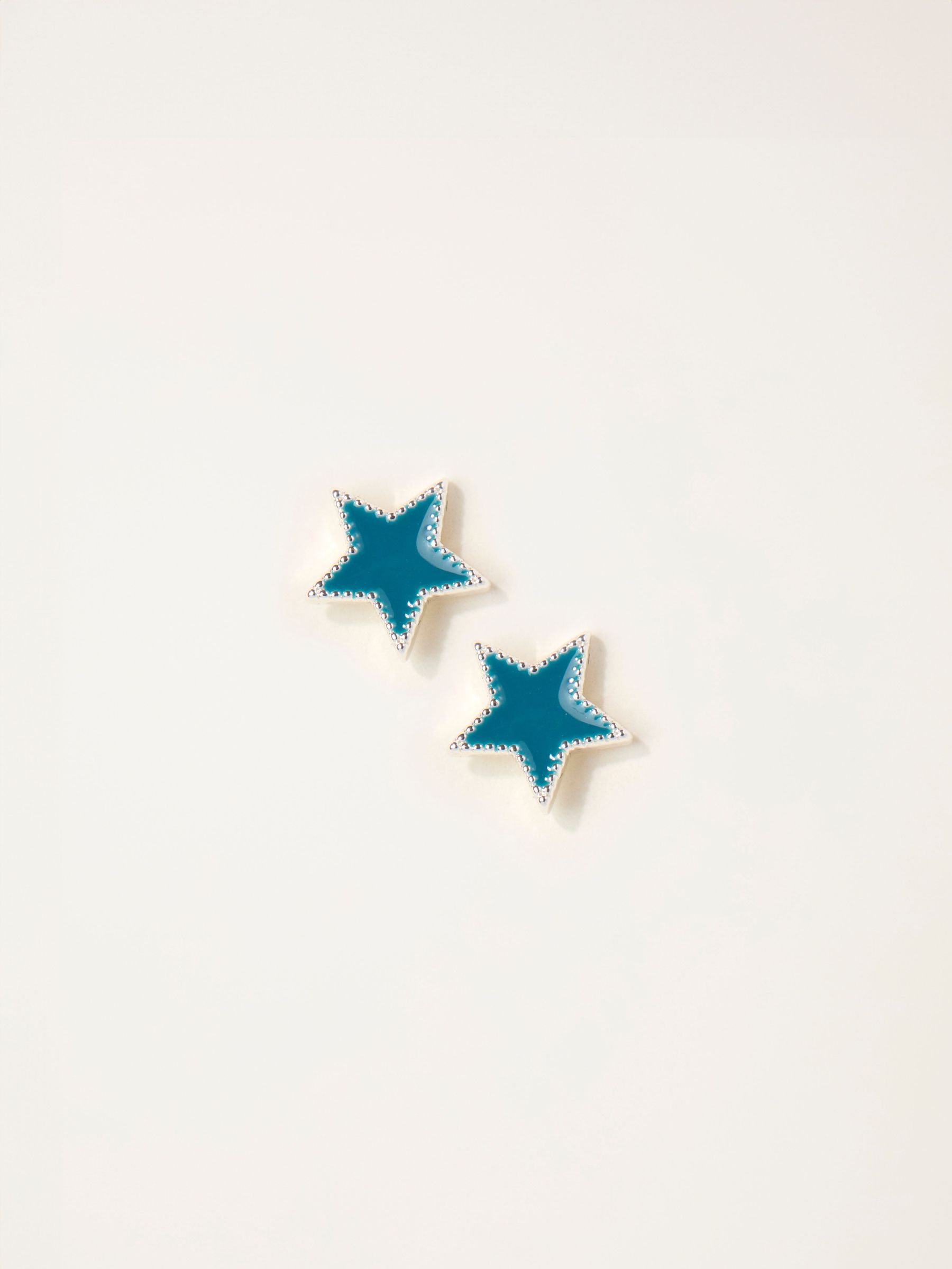 Teal Blue Enamel Star Stud Earrings (F19057) | £8.50