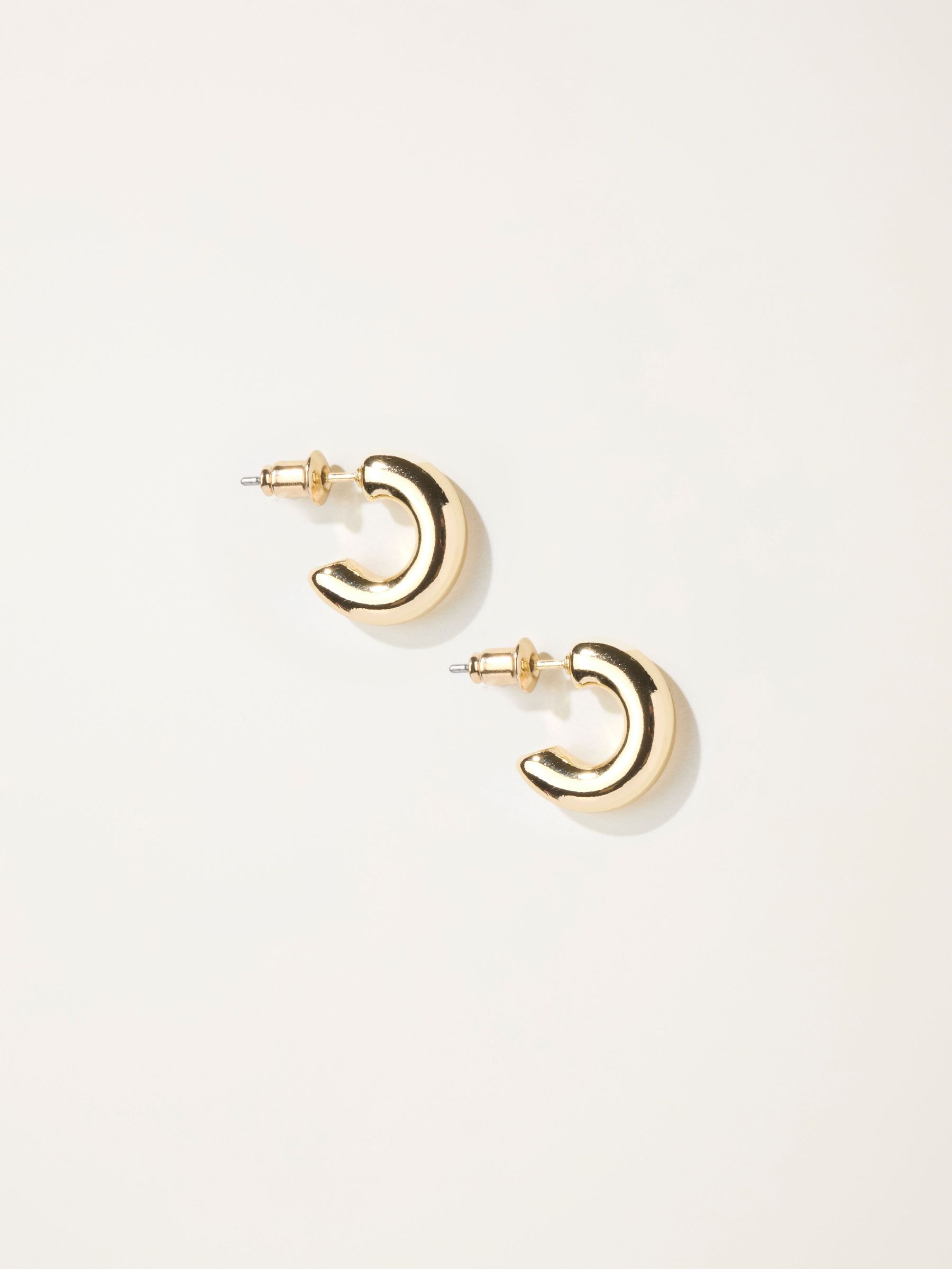 Gold Tone Chunky Huggie Earrings (F19058) | £10.50