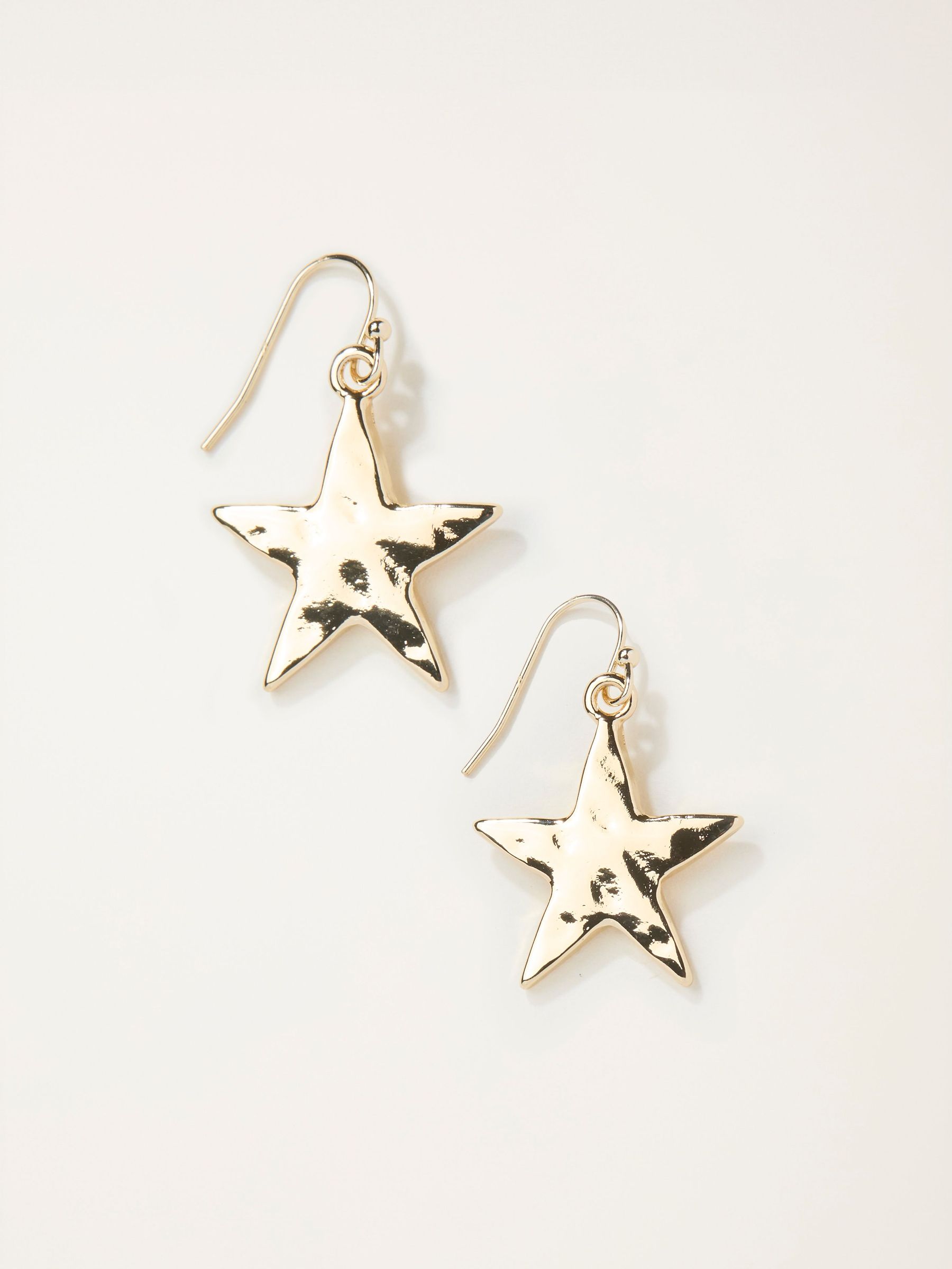 Gold Tone Large Star Drop Earrings (F19070) | £12.50