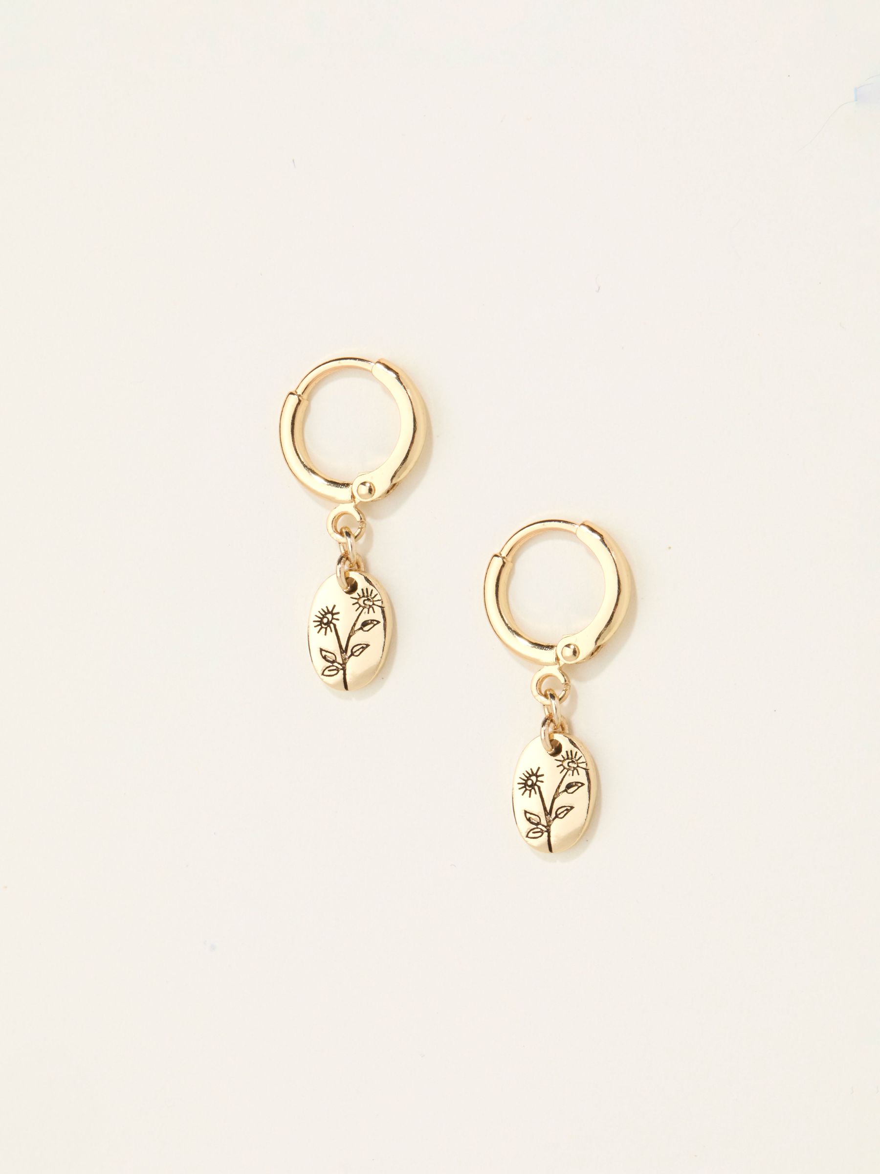 Gold Tone Embossed Earrings (F19078) | £10.50