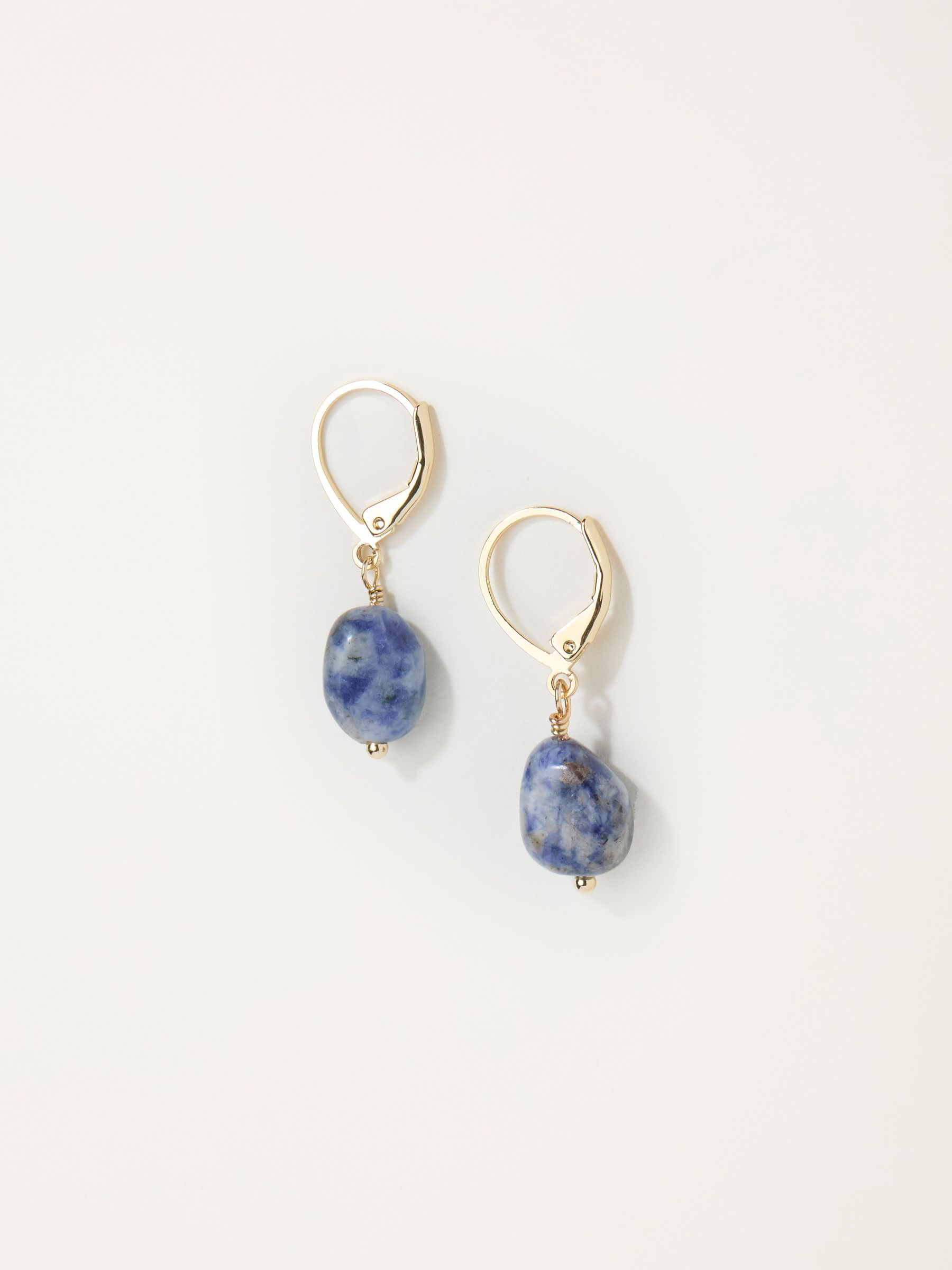 Blue Stone Drop Earrings (F19081) | £10.50