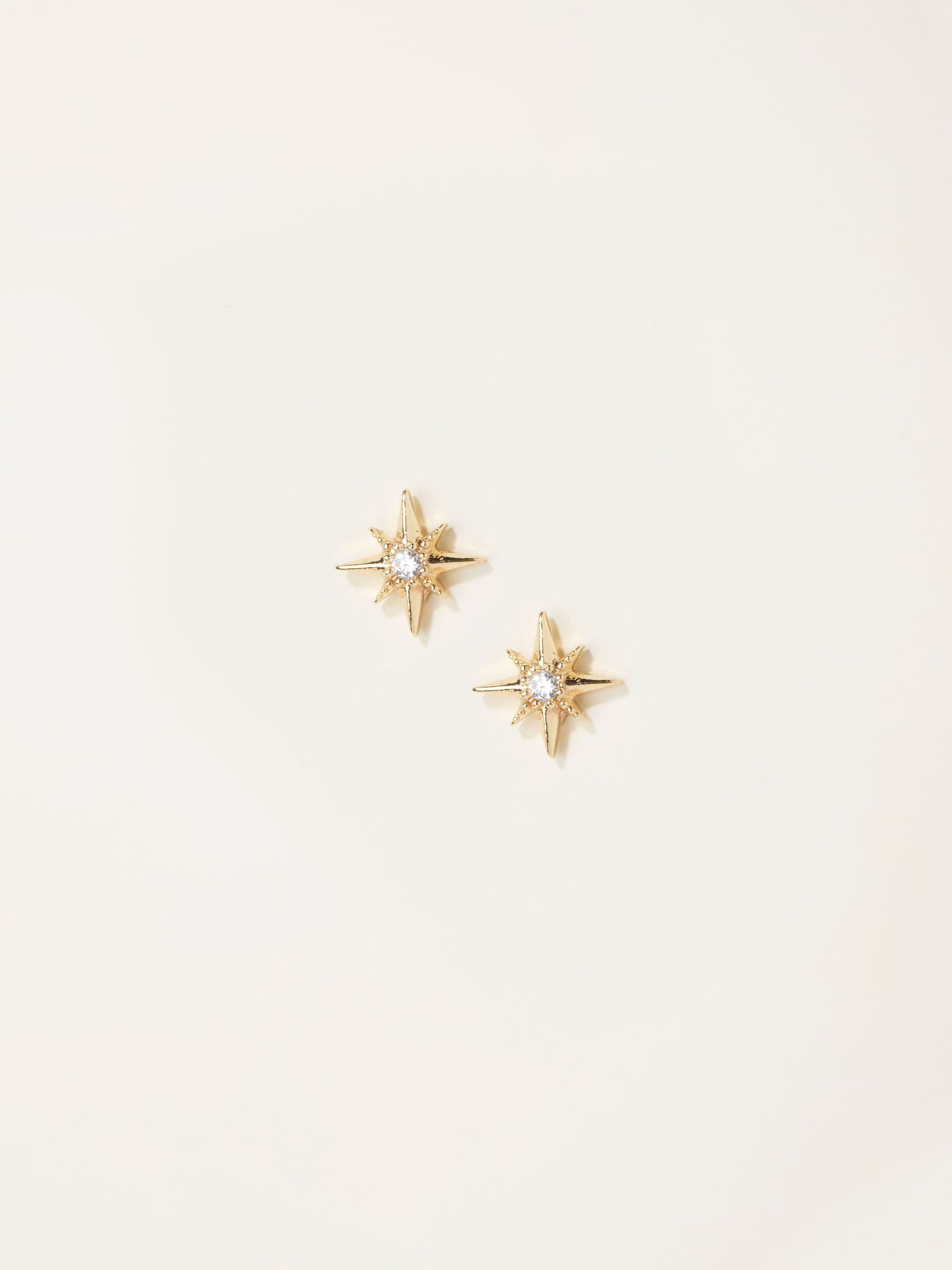 Gold Tone Textured Star Stud Earrings (F19087) | £8.50