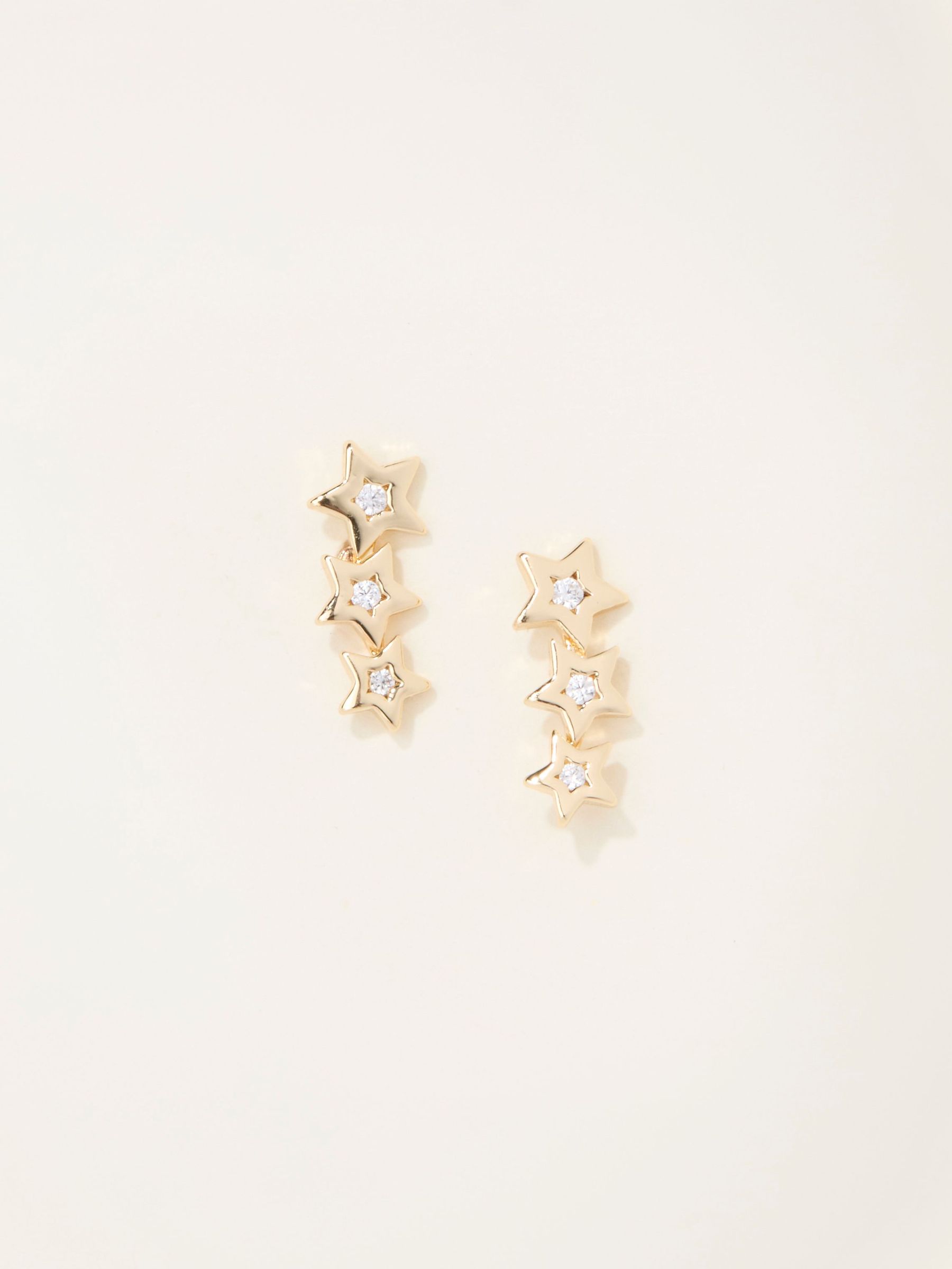 Gold Tone Trio Star Earrings (F19097) | £10.50