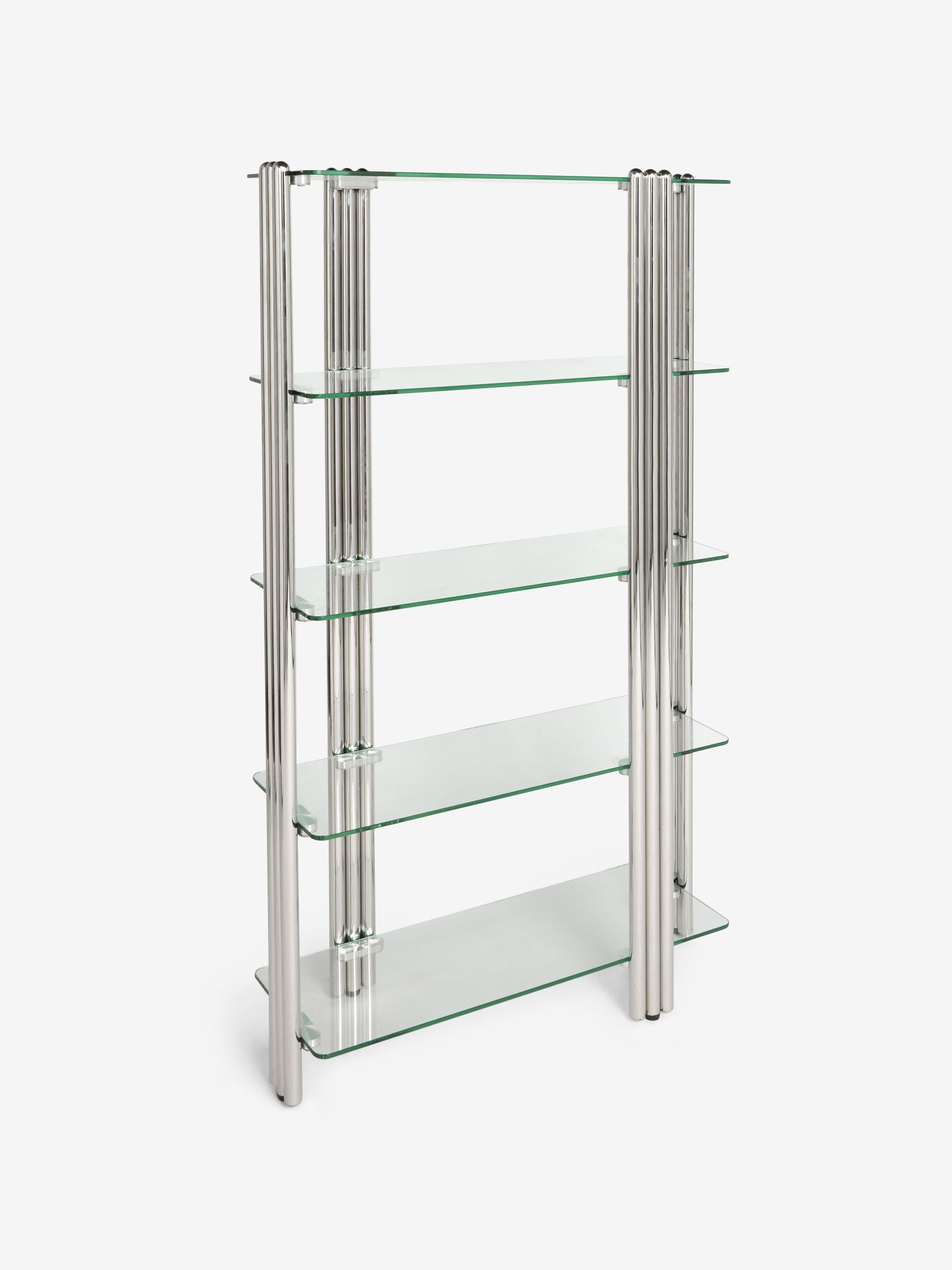 Chrome and Glass Perrie Shelving Unit (F19613) | £579