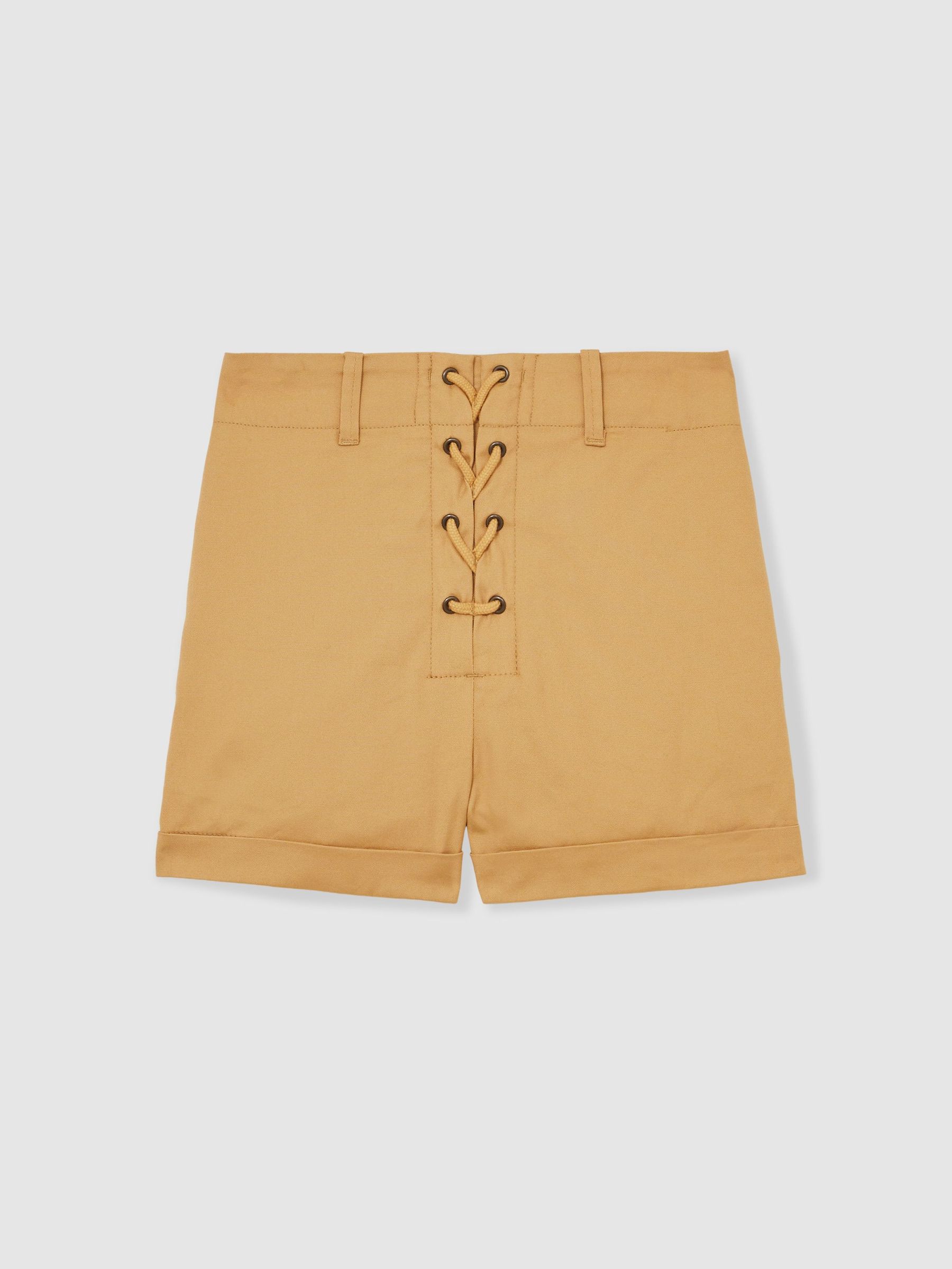 Cotton Lace-Up Shorts in Tan (F19676) | £53
