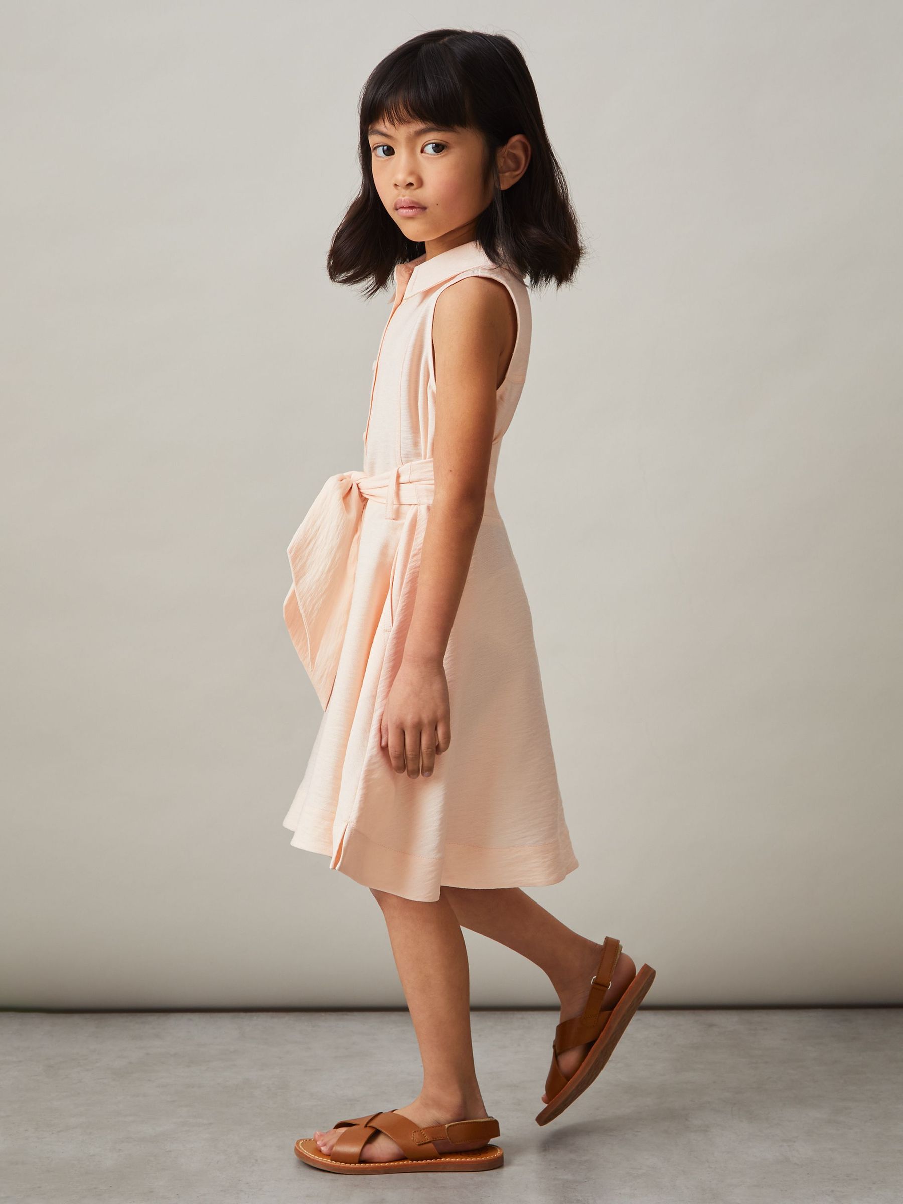 4-9 yrs Tie-Waist Collared Dress in Pink (F19683) | £55