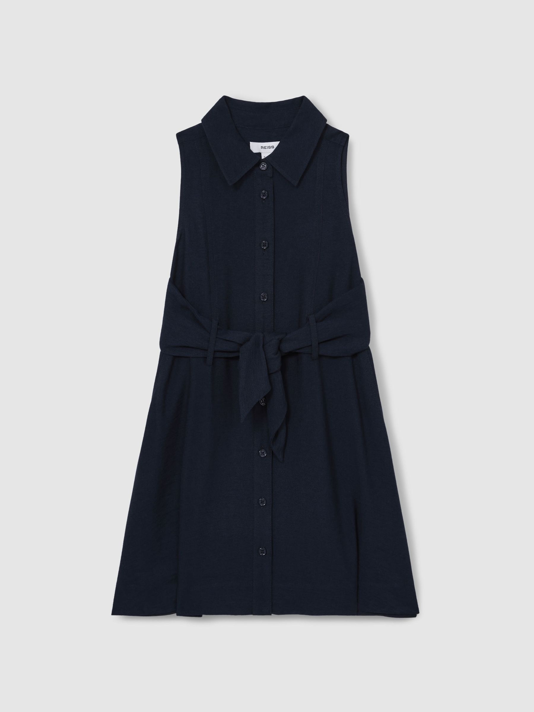 13-14 yrs Tie-Waist Collared Dress in Blue (F19690) | £63