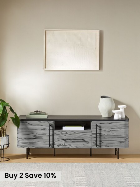 Zeke Wide Up to 58 Inch TV Unit in Grey Pine Effect (F20730) | £399