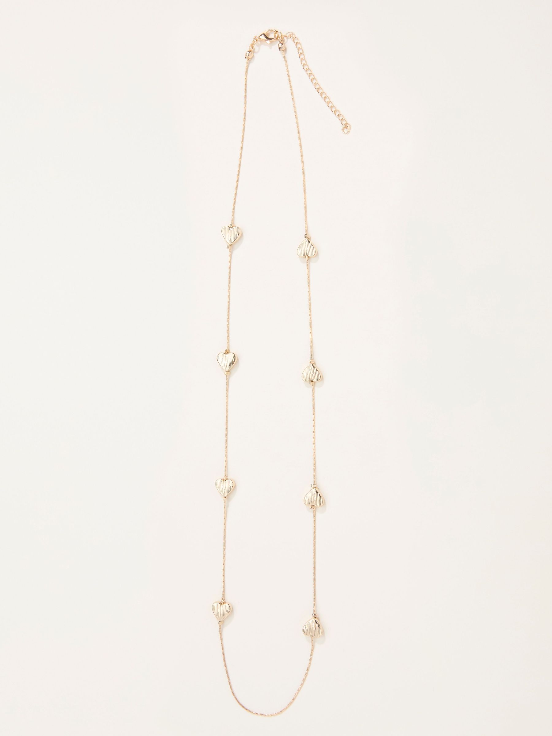 Gold Tone Heart Chain Necklace (F21503) | £14.50