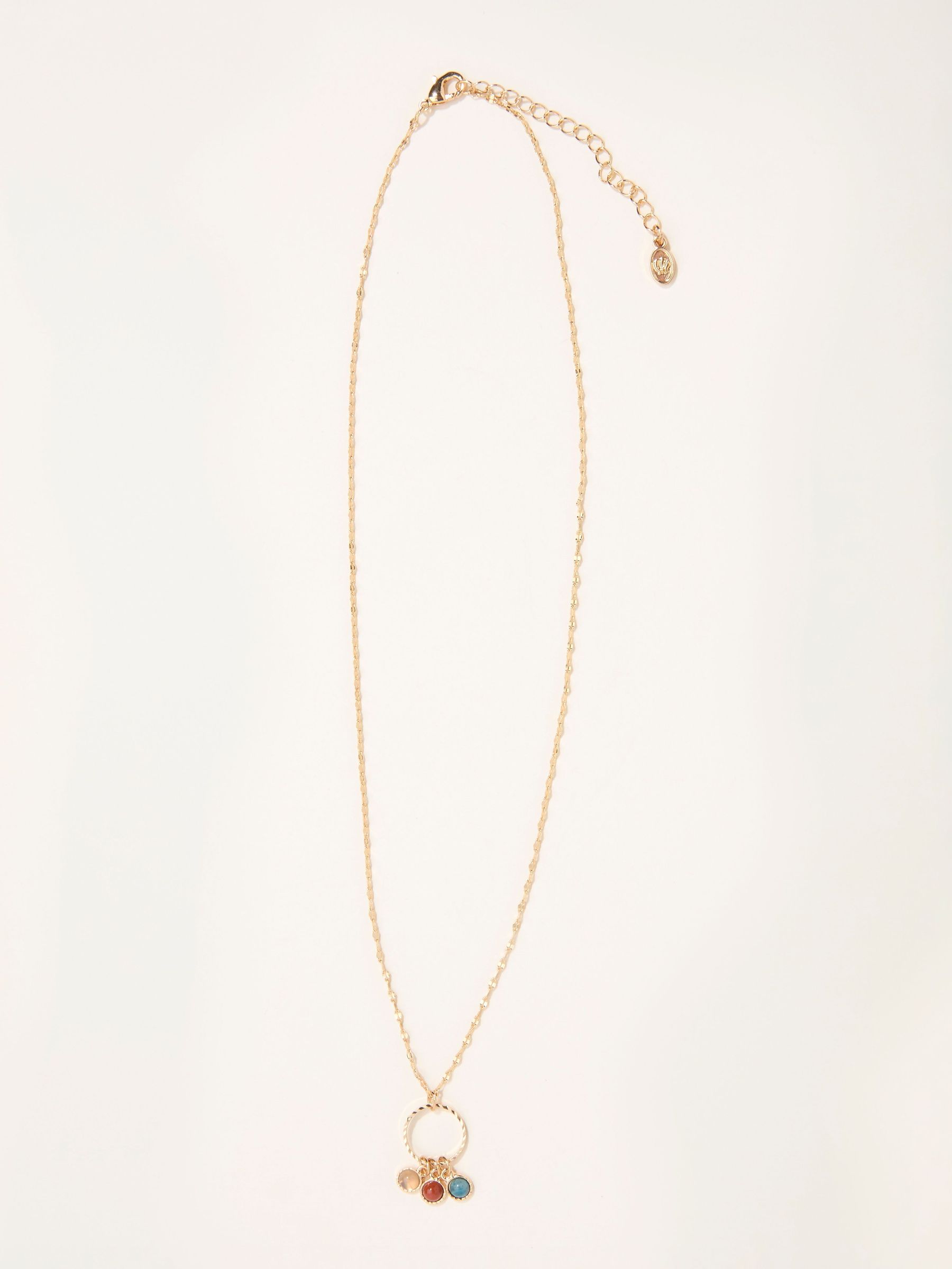 Gold Tone Trio Gem Necklace (F21511) | £14.50