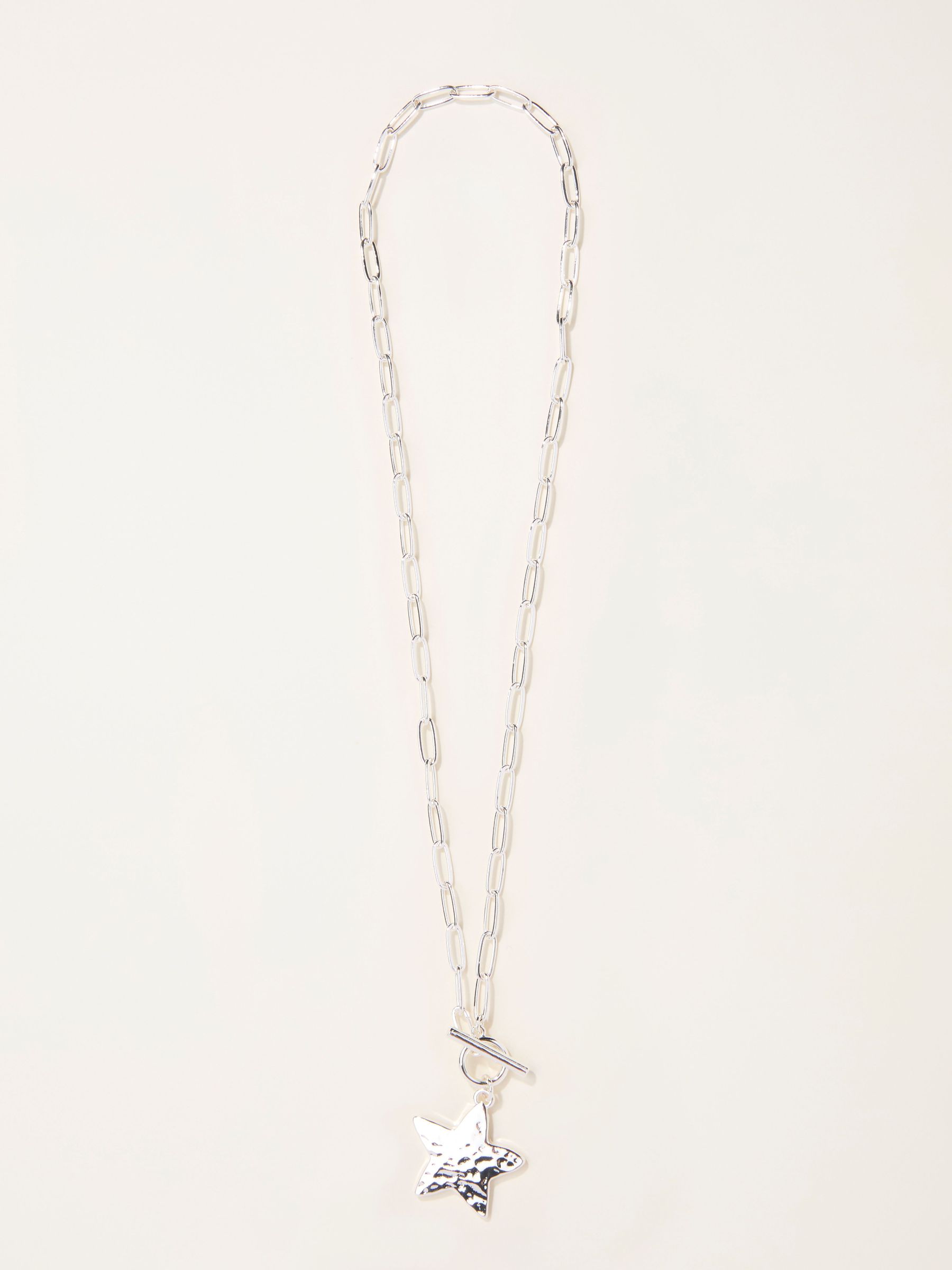 Silver Tone Star Pendant Necklace (F21513) | £14.50