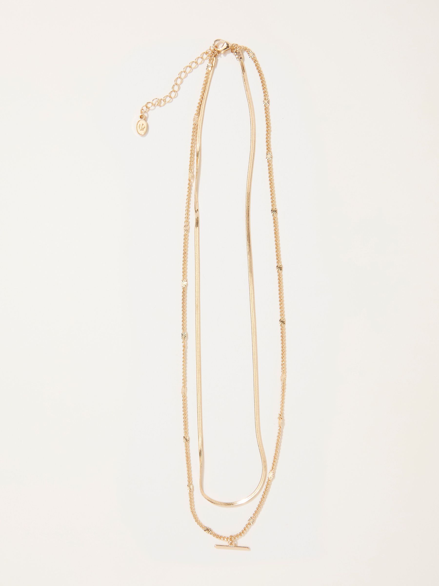 Gold Tone T Bar Layered Necklace (F21607) | £16.50