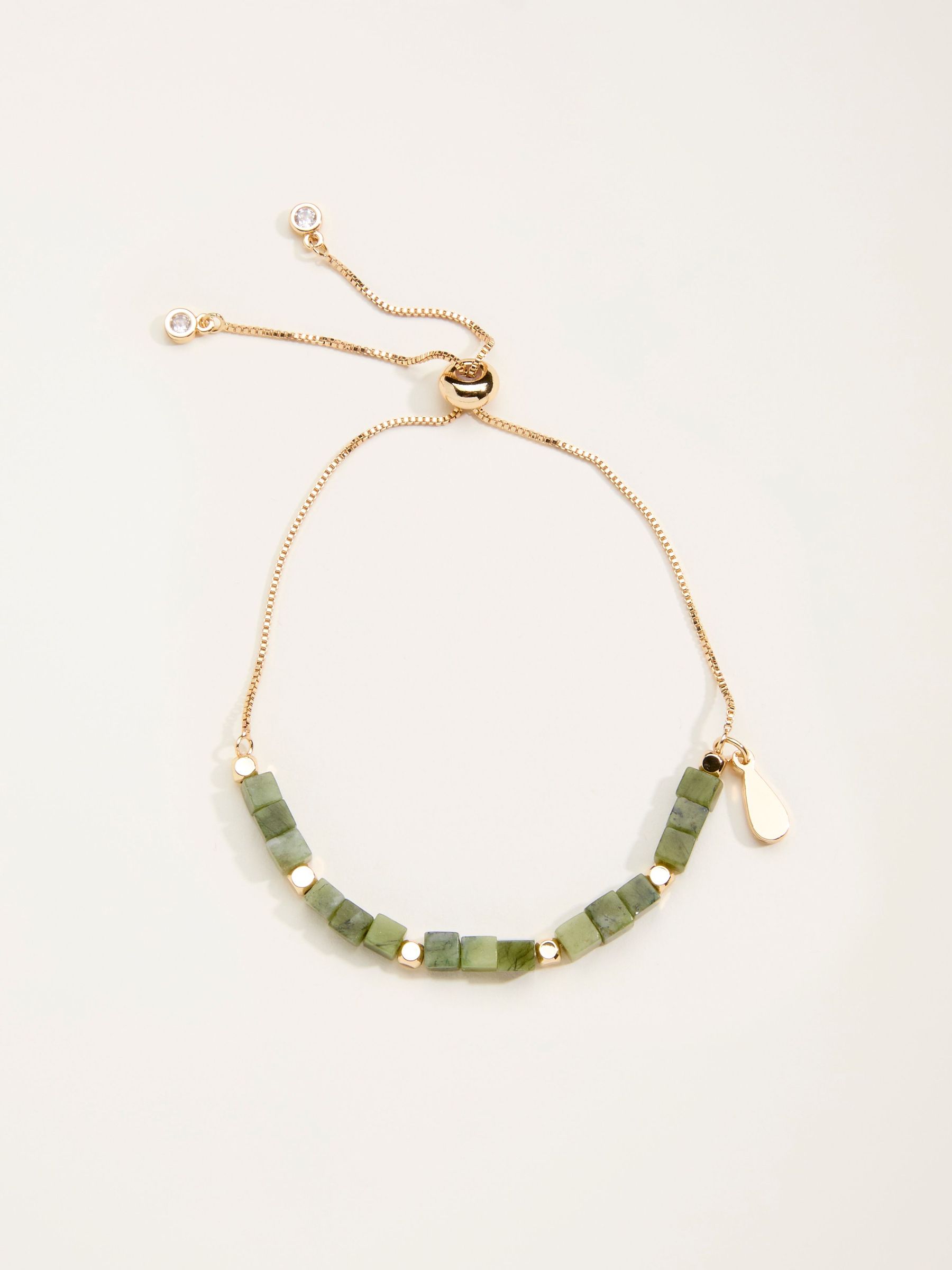 Green Beaded Adjustable Bracelet (F21622) | £12.50
