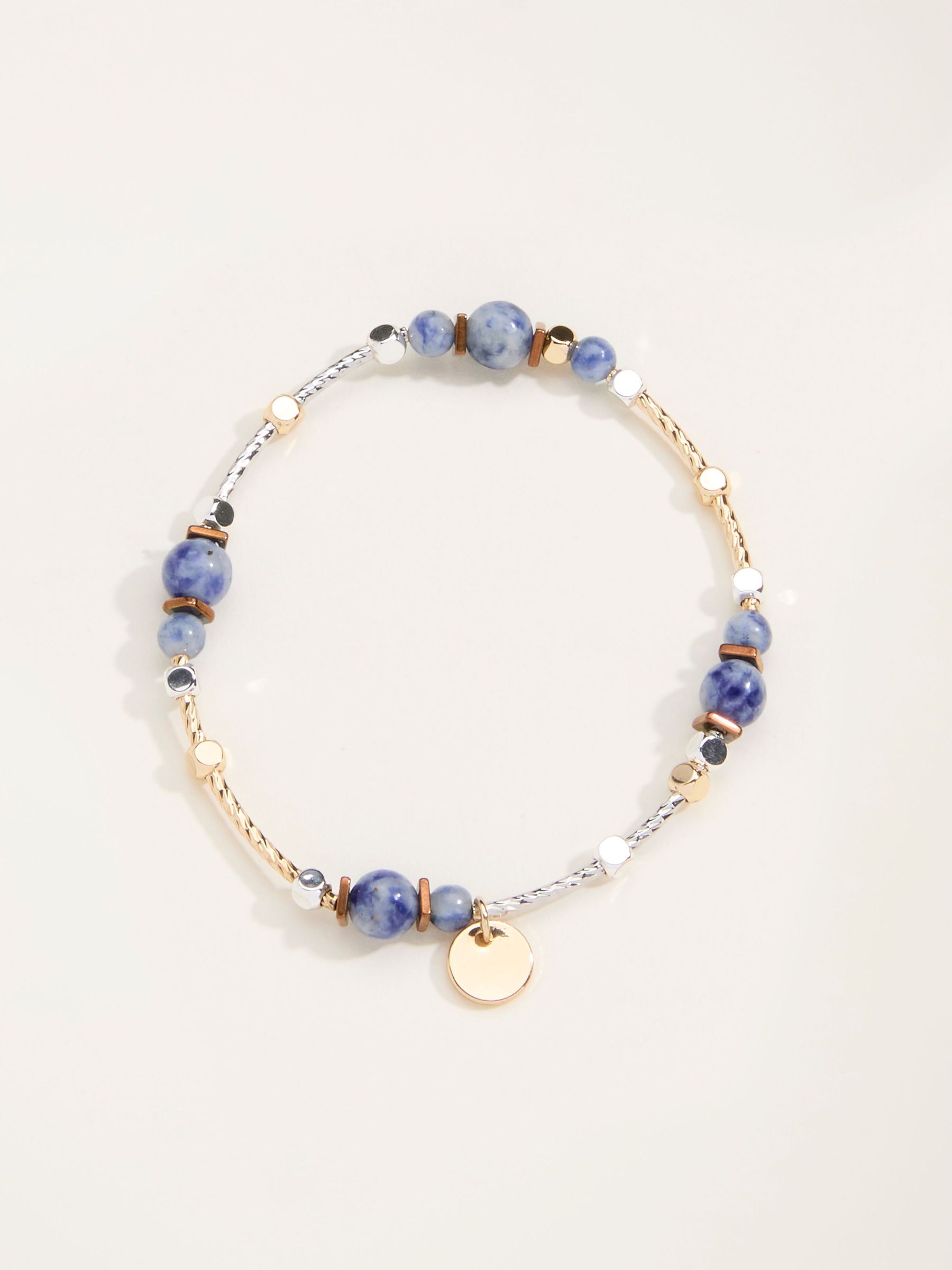 Navy Beaded Stretch Bracelet (F21623) | £12.50