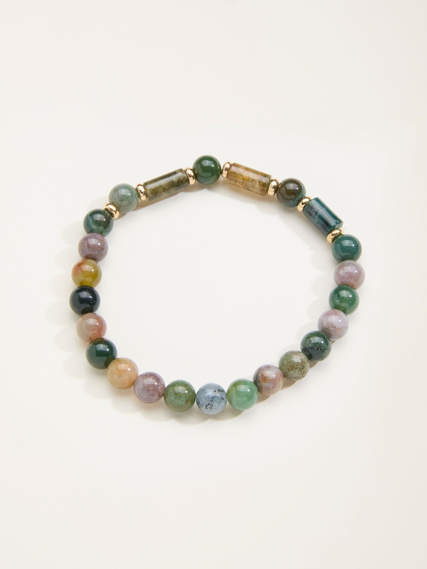 Green Stone Stretch Bracelet (F21659) | £12.50