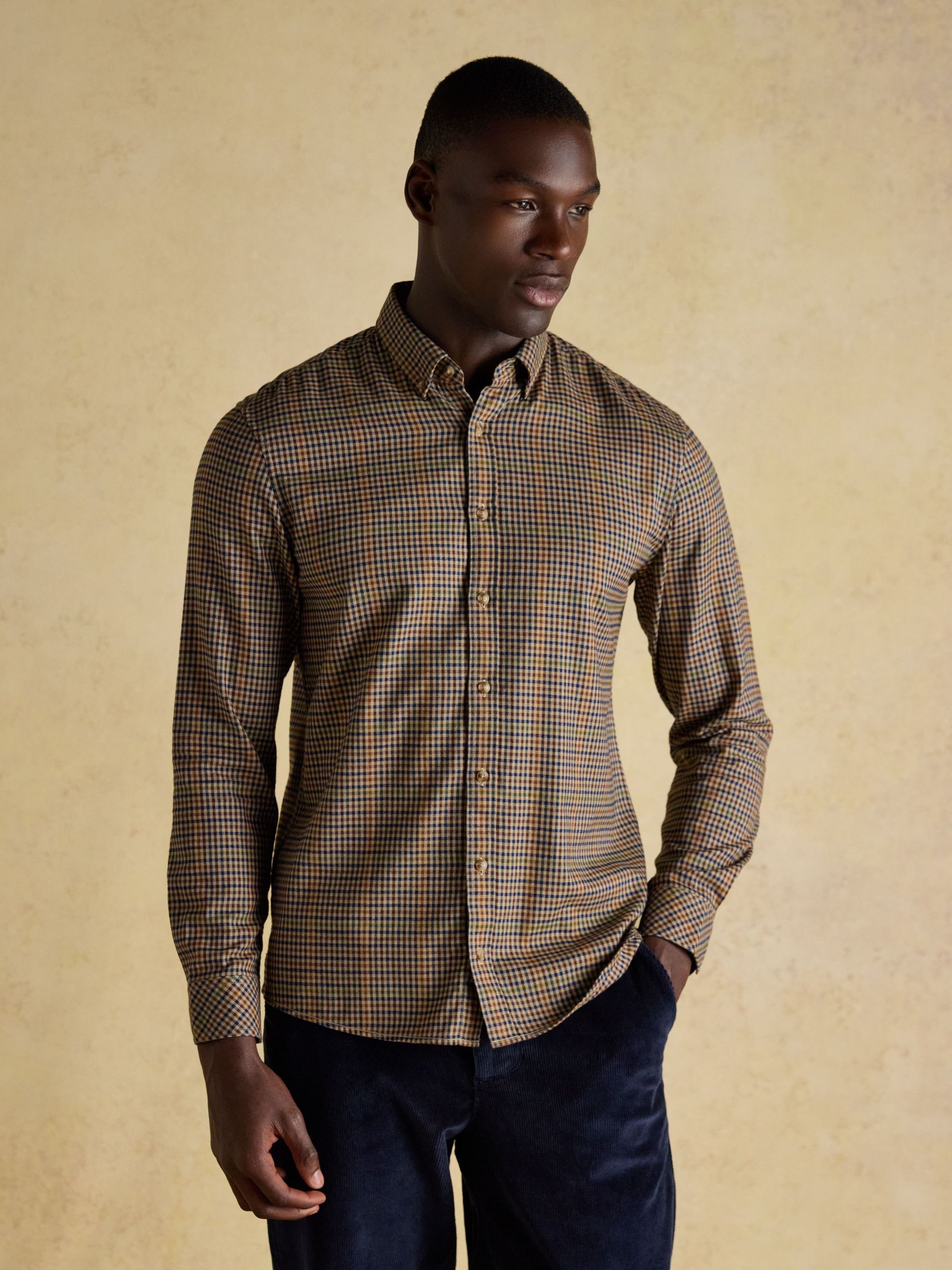 Lightweight Brown Brushed Flannel Shirt