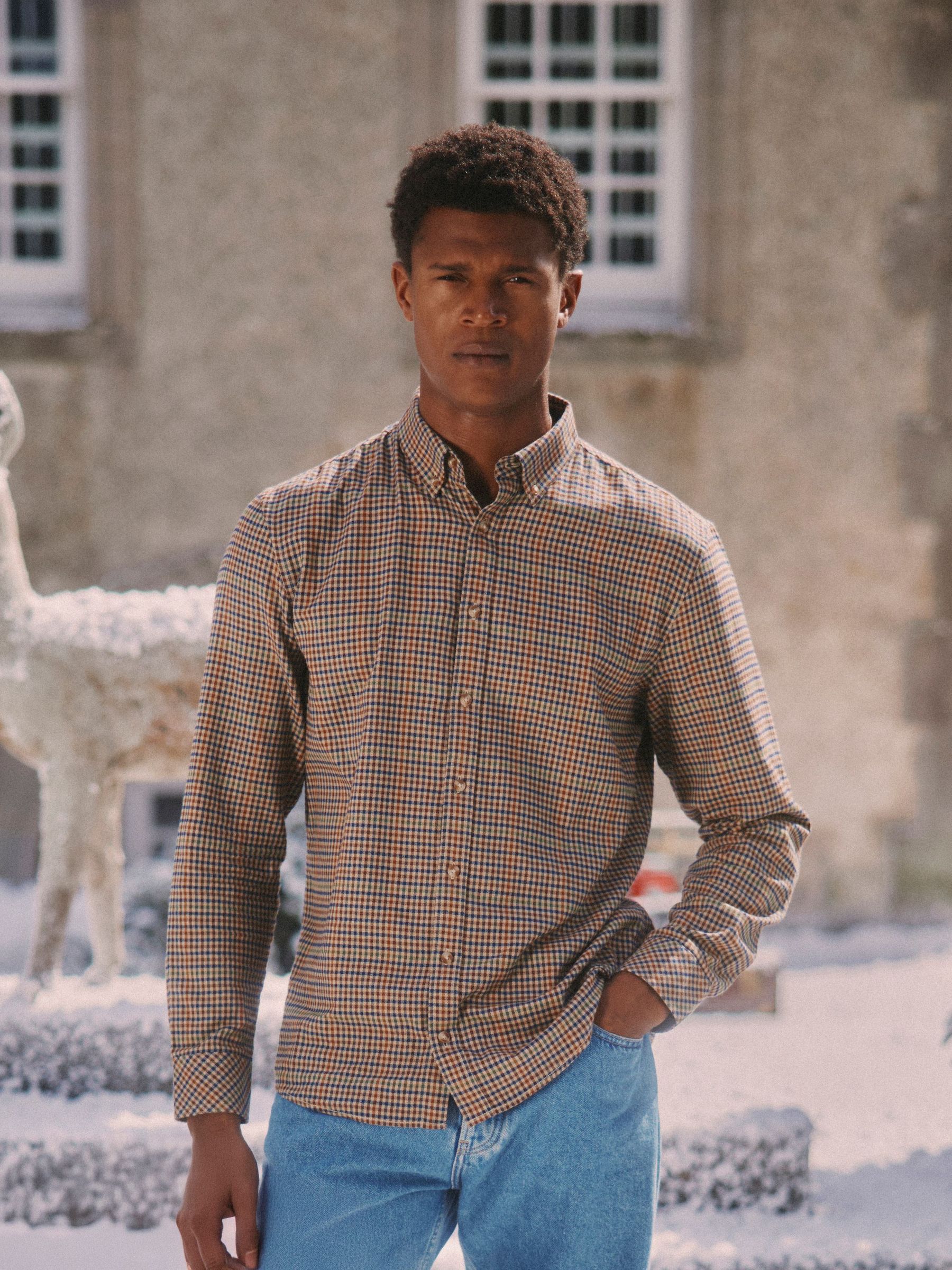 Lightweight Flannel Brown Shirt (F22067) | £39.50