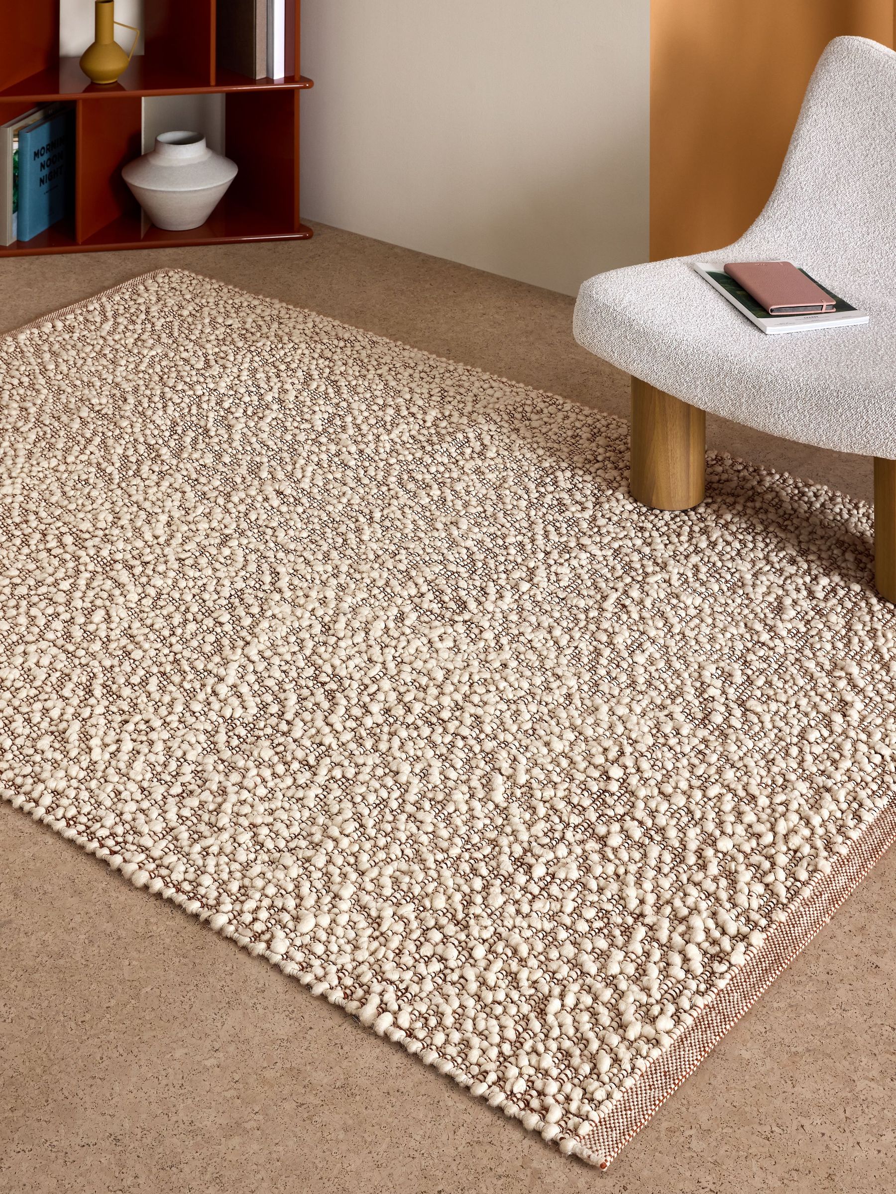 Claude Boucle Wool Rug in Rust (F22111) | £90 - £360
