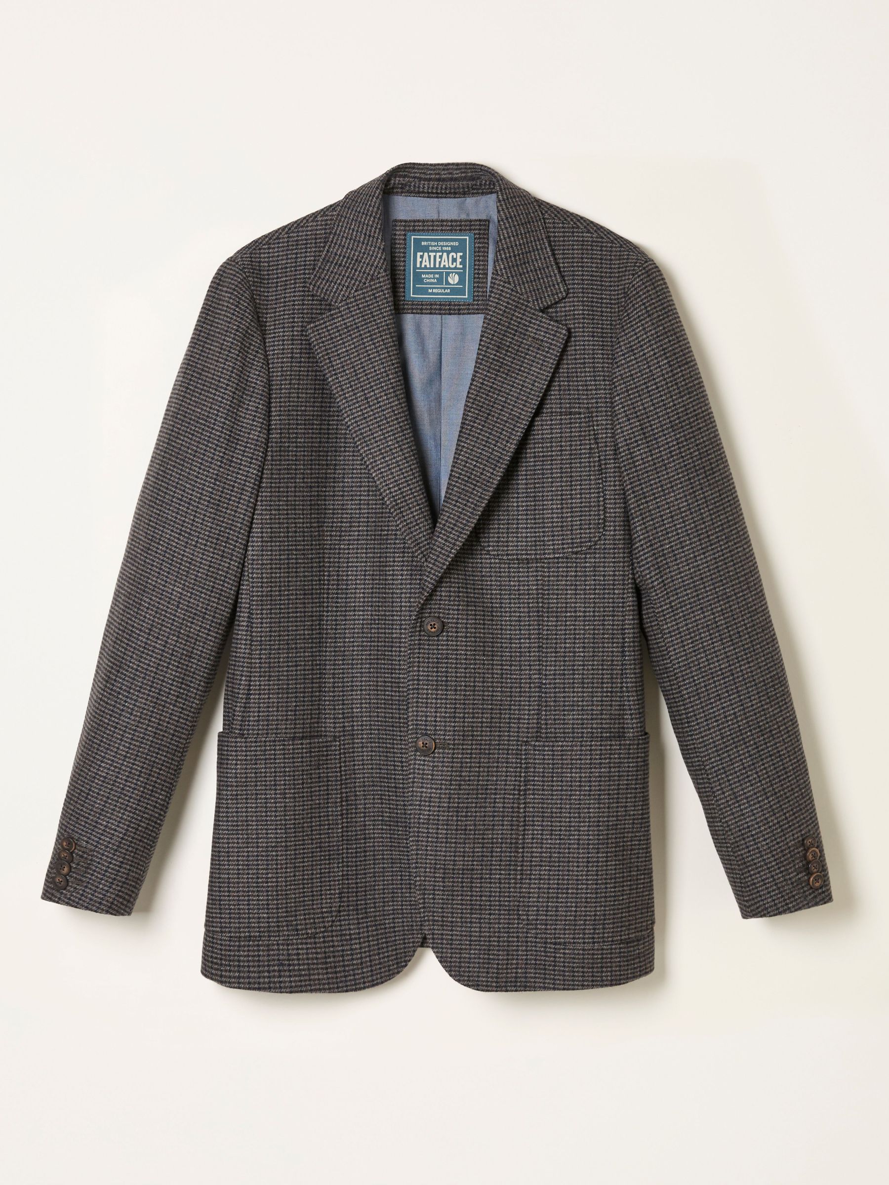 Witley Brown Wool Mix Houndstooth Check Blazer (F22305) | £119