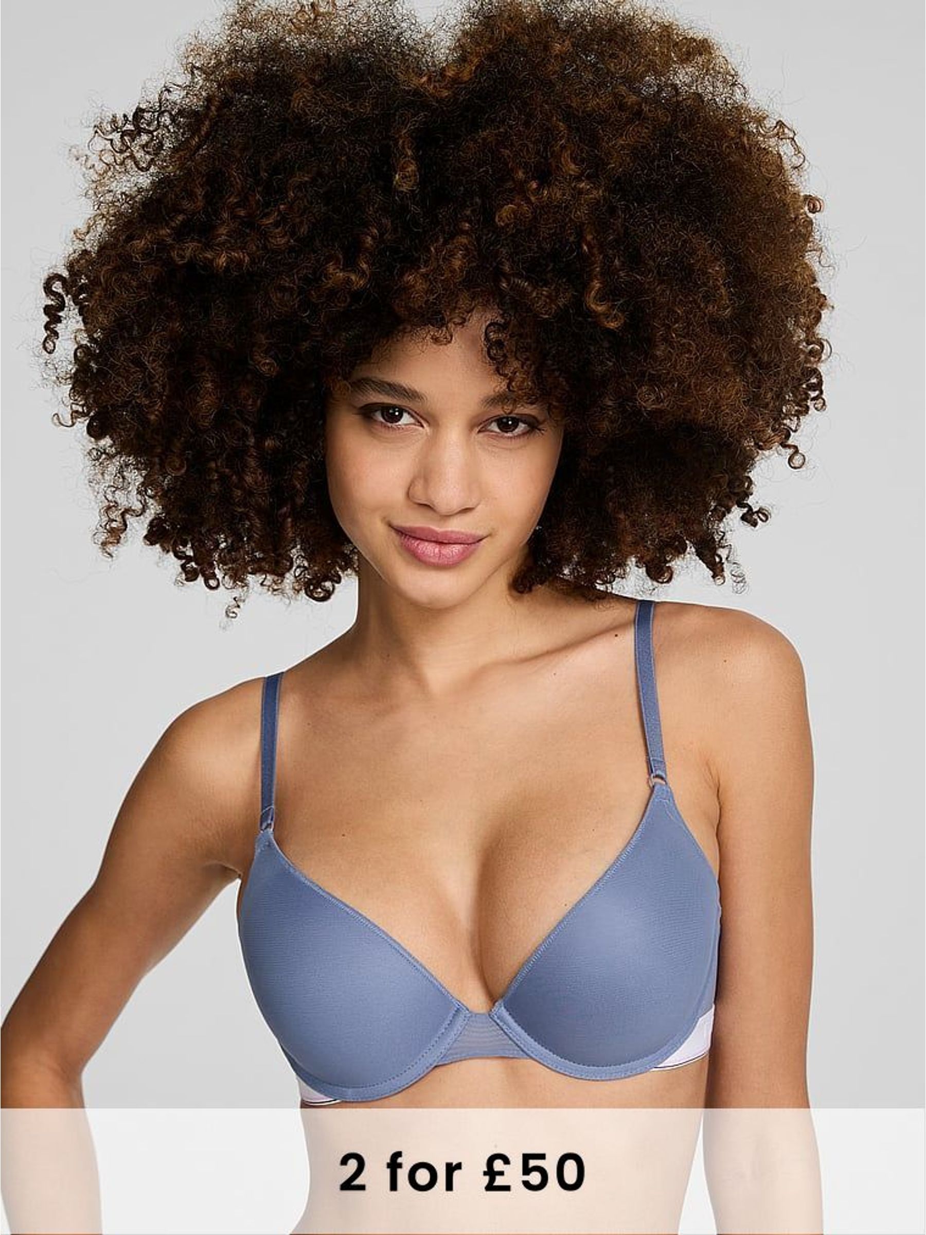Dusty Iris Blue Push Up Non Wired Push Up Bra (F22367) | £29