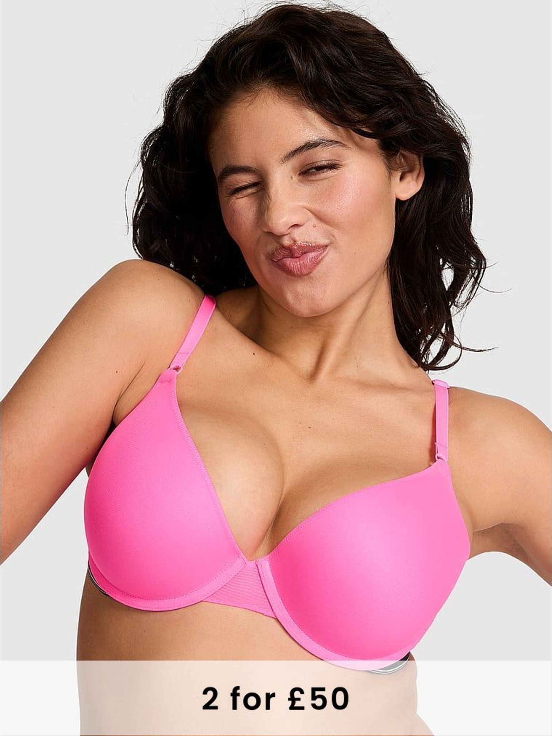 Radiant Rose Pink Push Up Non Wired Push Up Bra (F22371) | £29