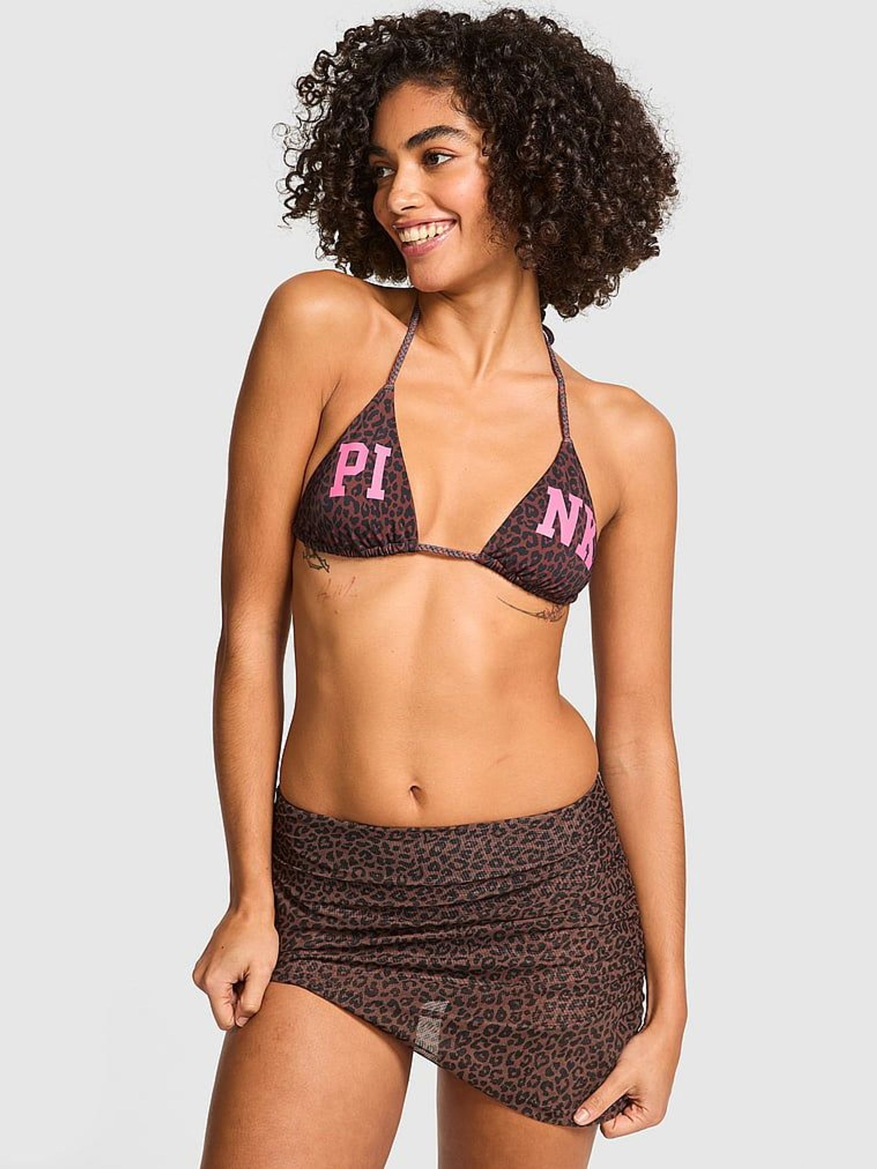 Brown Leopard Cheeky Bikini Bottom with Skirt (F22375) | £34