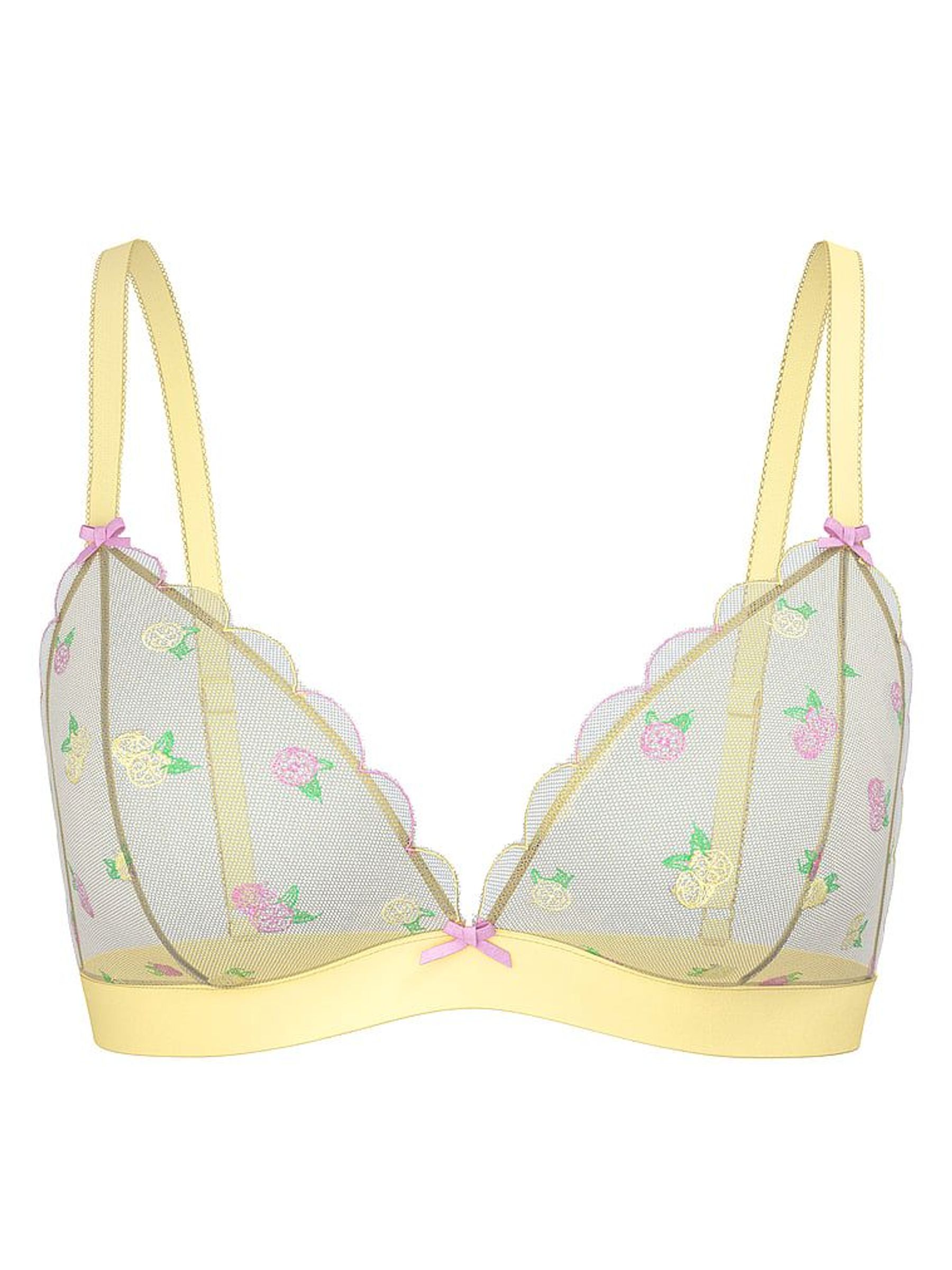 Lemon Yellow Bralette Embroidery Bra (F22402) | £25