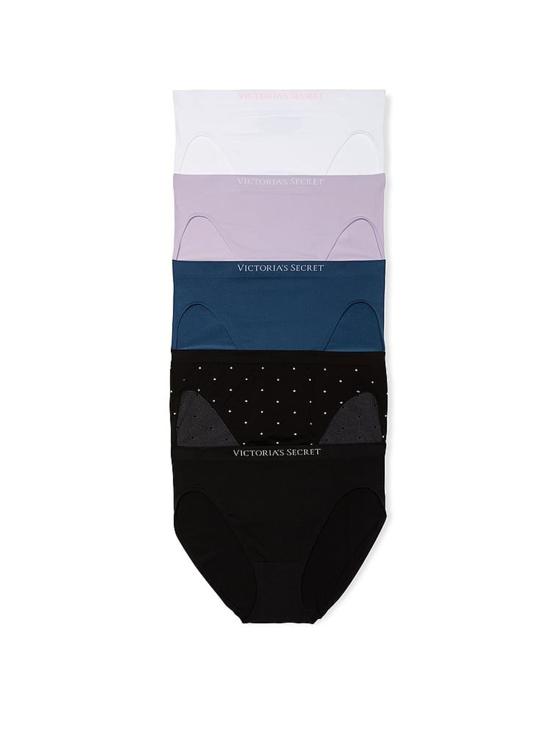 White/Purple/Blue/Black Brief 5 Pack Knickers (F22413) | £25