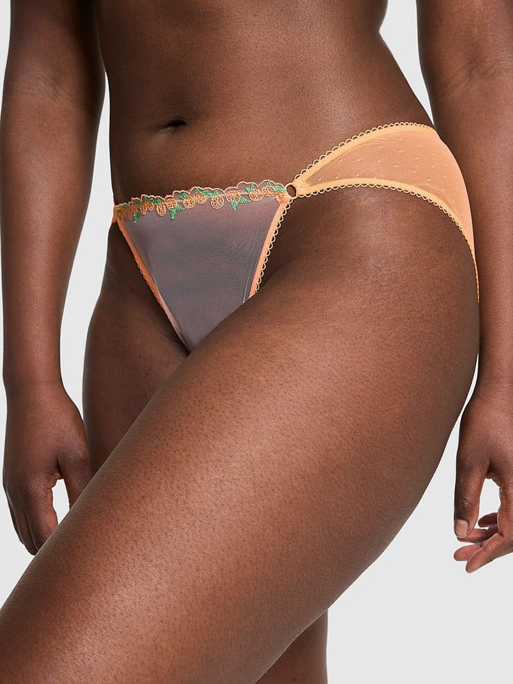 Vitamin C Orange Cheeky Embroidery Knickers (F22420) | £9