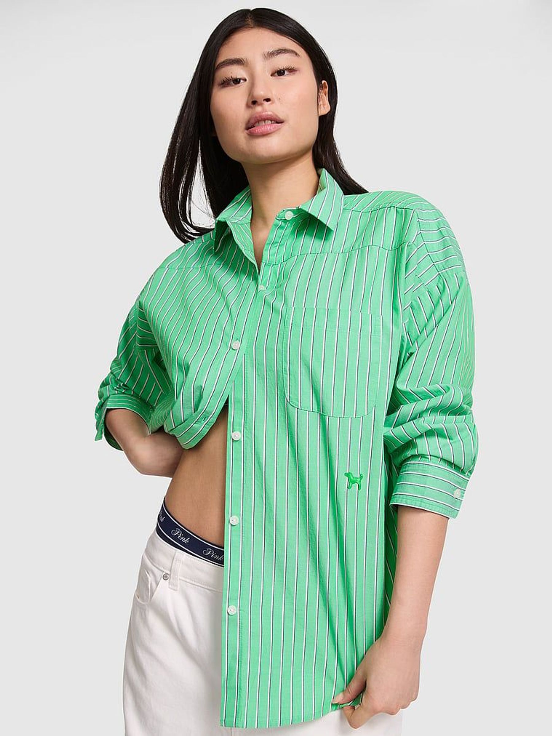 Wild Green Oversized Pyjama Shirt (F22423) | £39