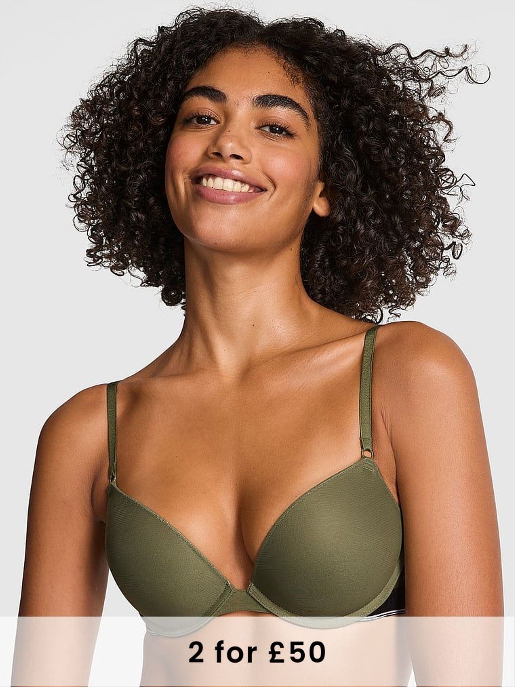 Olive Green Super Push Up Mesh Bra (F22458) | £29
